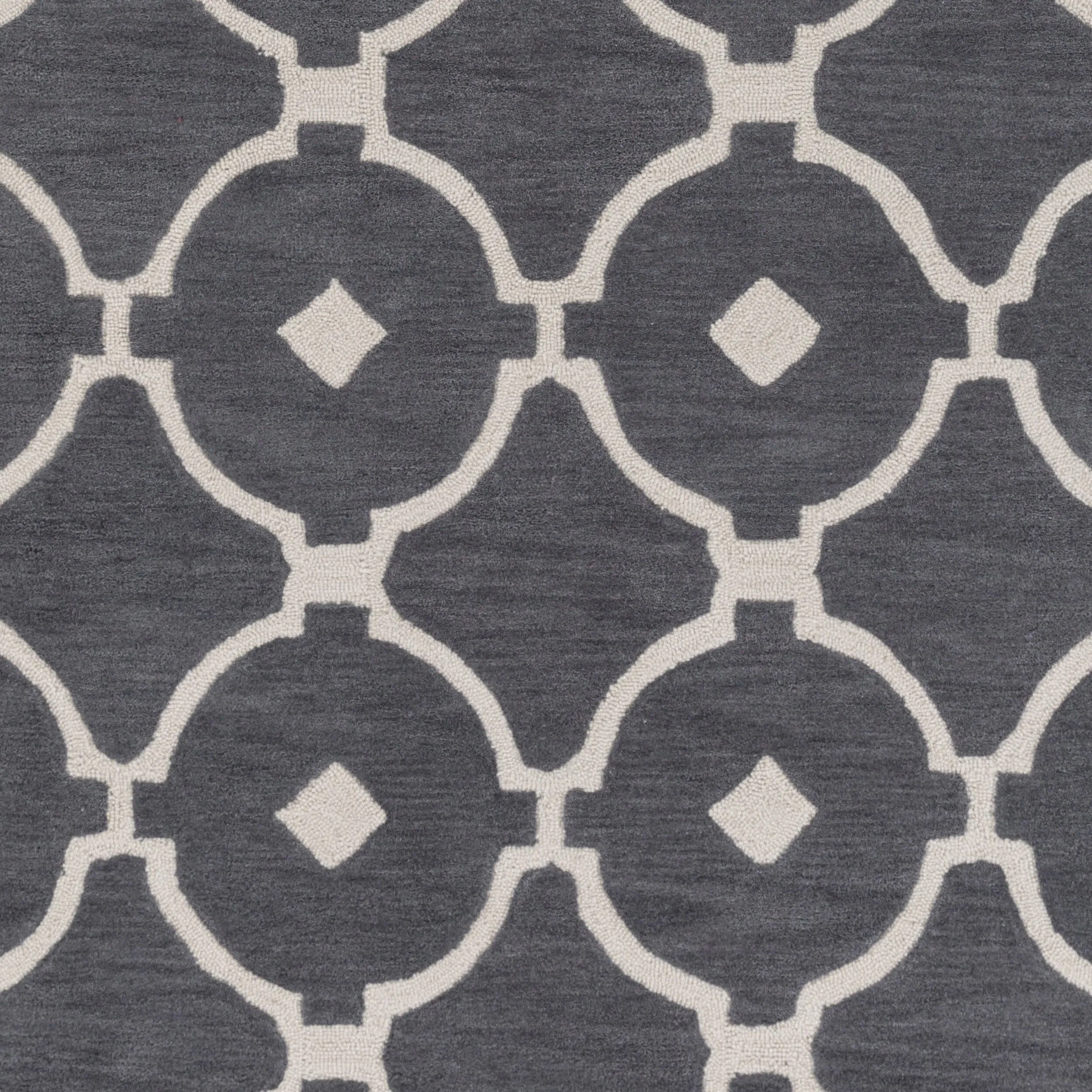 Hand-Tufted Grays Moroccan Trellis Rug
