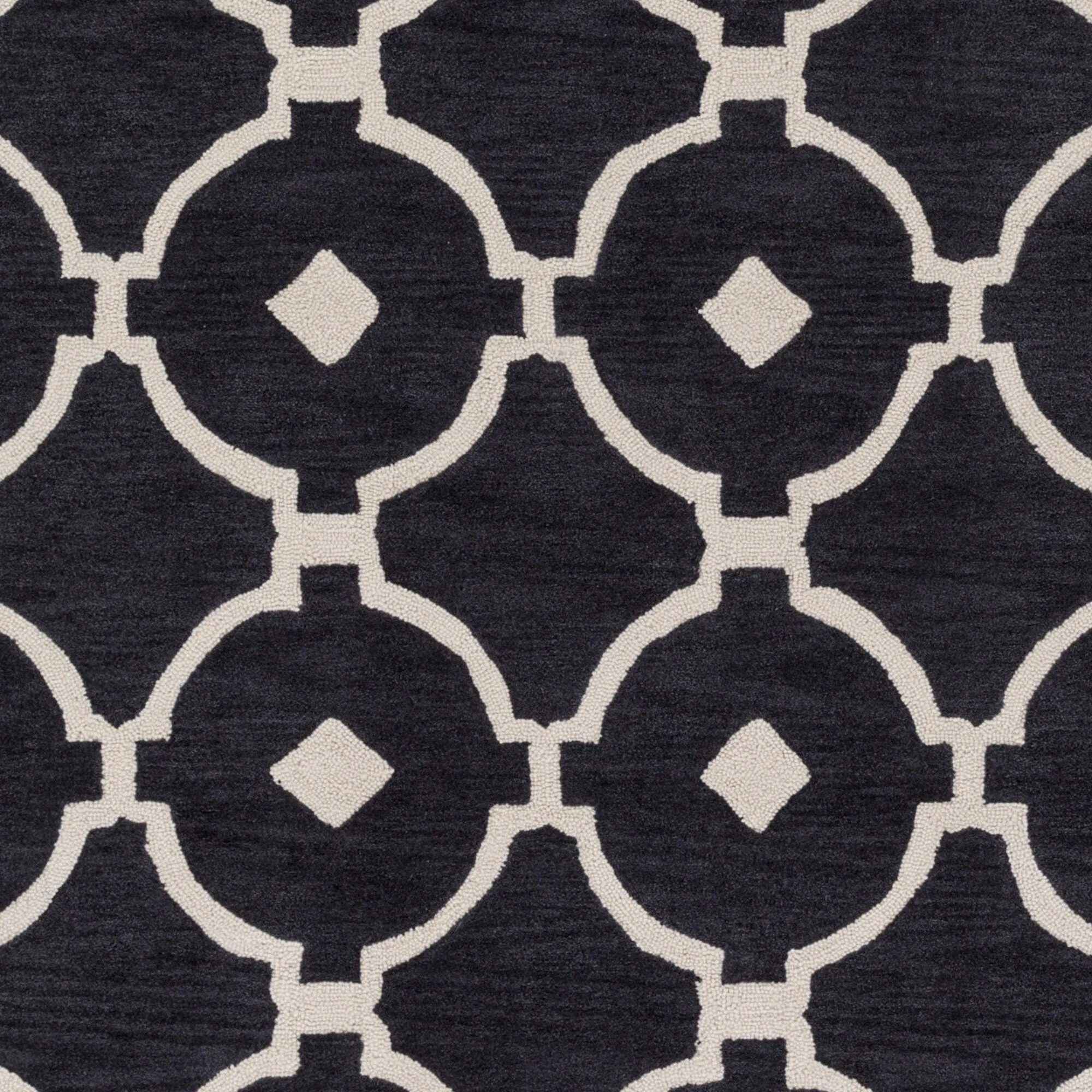 Hand-Tufted Grays Moroccan Trellis Rug