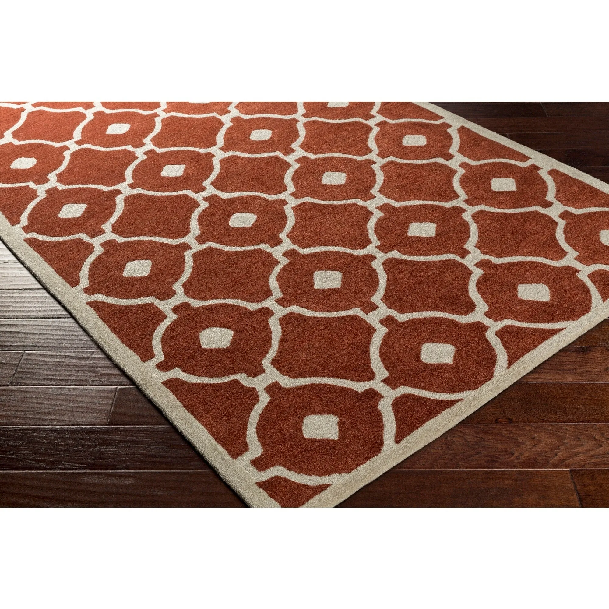 Hand-Tufted Grays Moroccan Trellis Rug