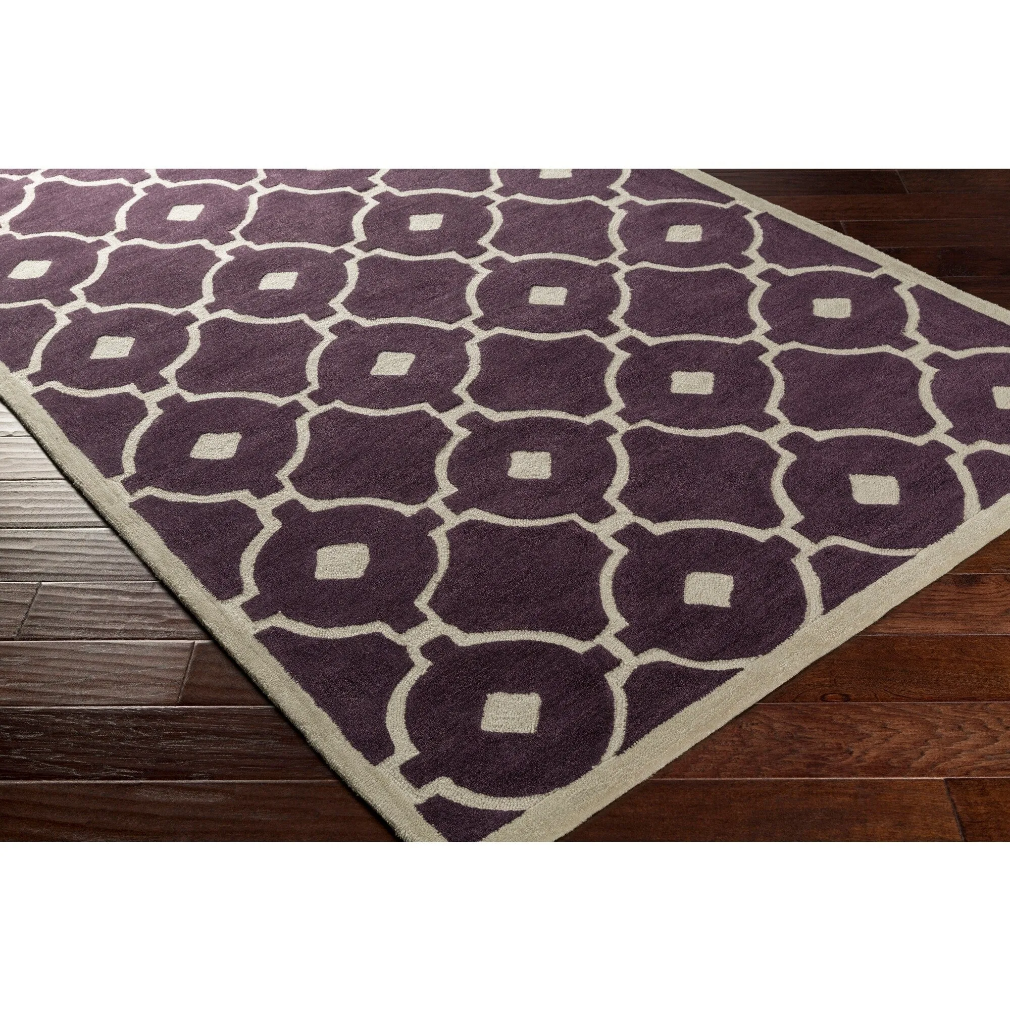 Hand-Tufted Grays Moroccan Trellis Rug