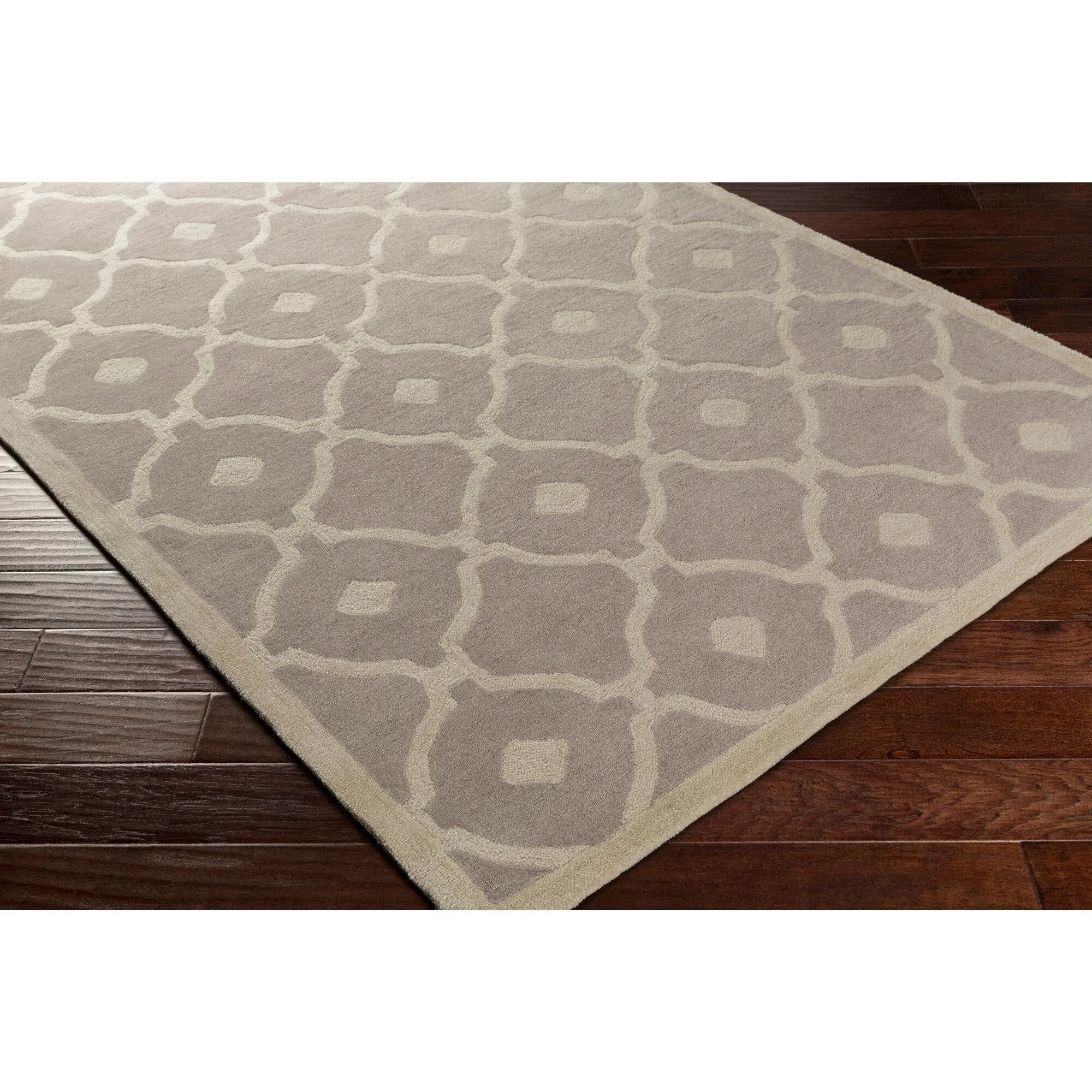 Hand-Tufted Grays Moroccan Trellis Rug