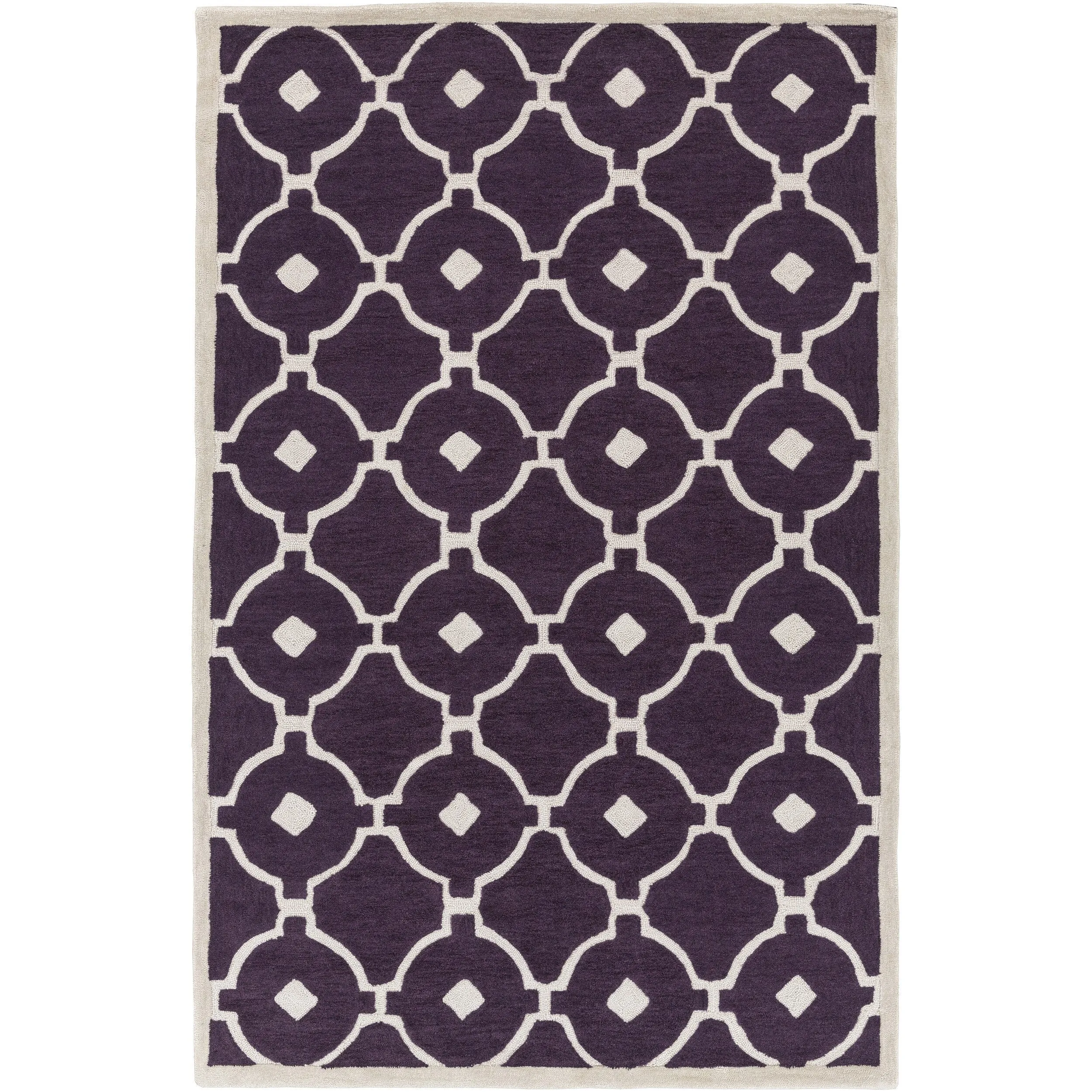 Hand-Tufted Grays Moroccan Trellis Rug