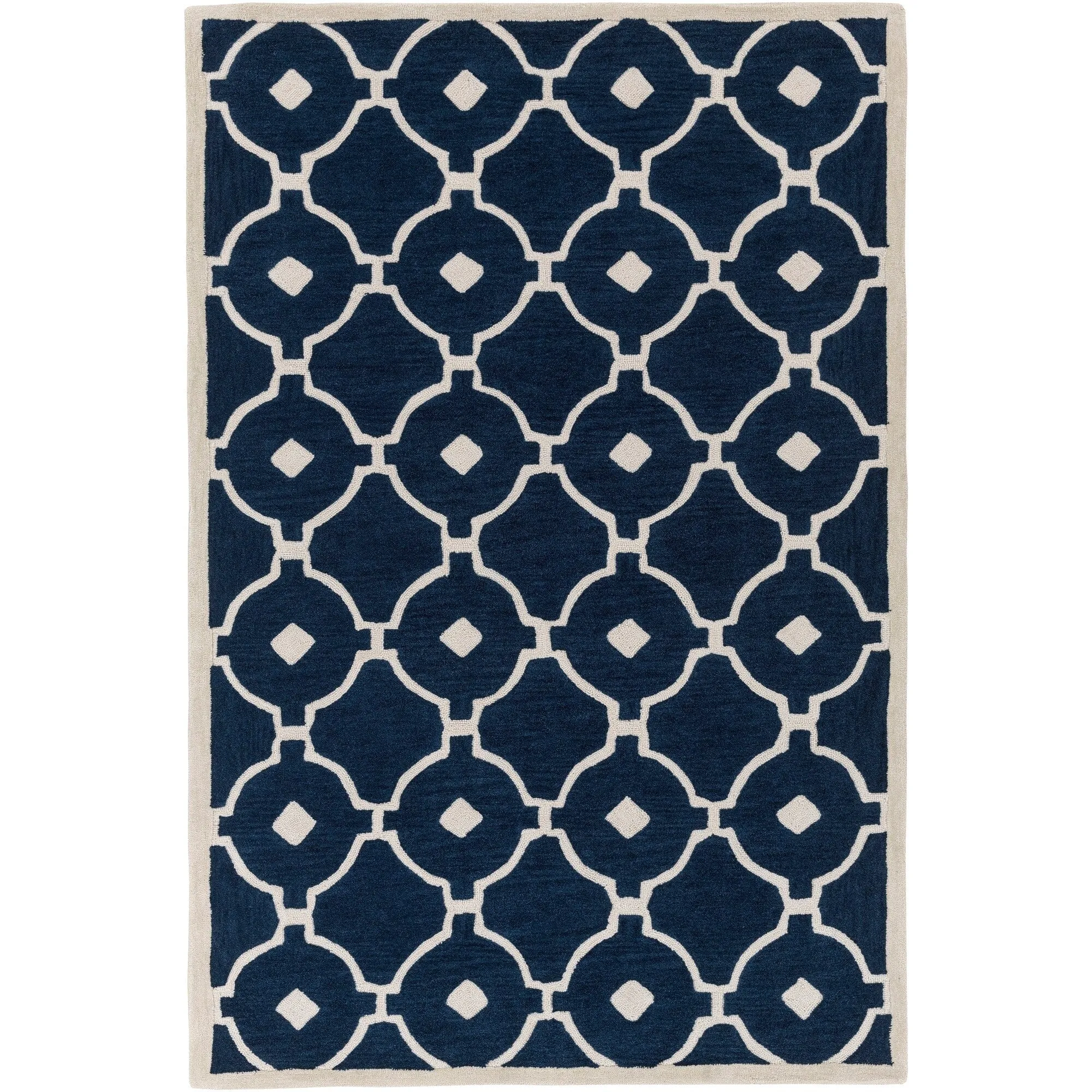 Hand-Tufted Grays Moroccan Trellis Rug