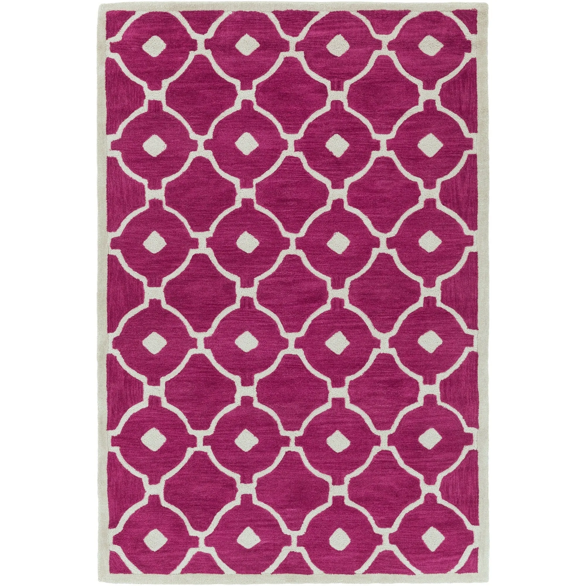 Hand-Tufted Grays Moroccan Trellis Rug