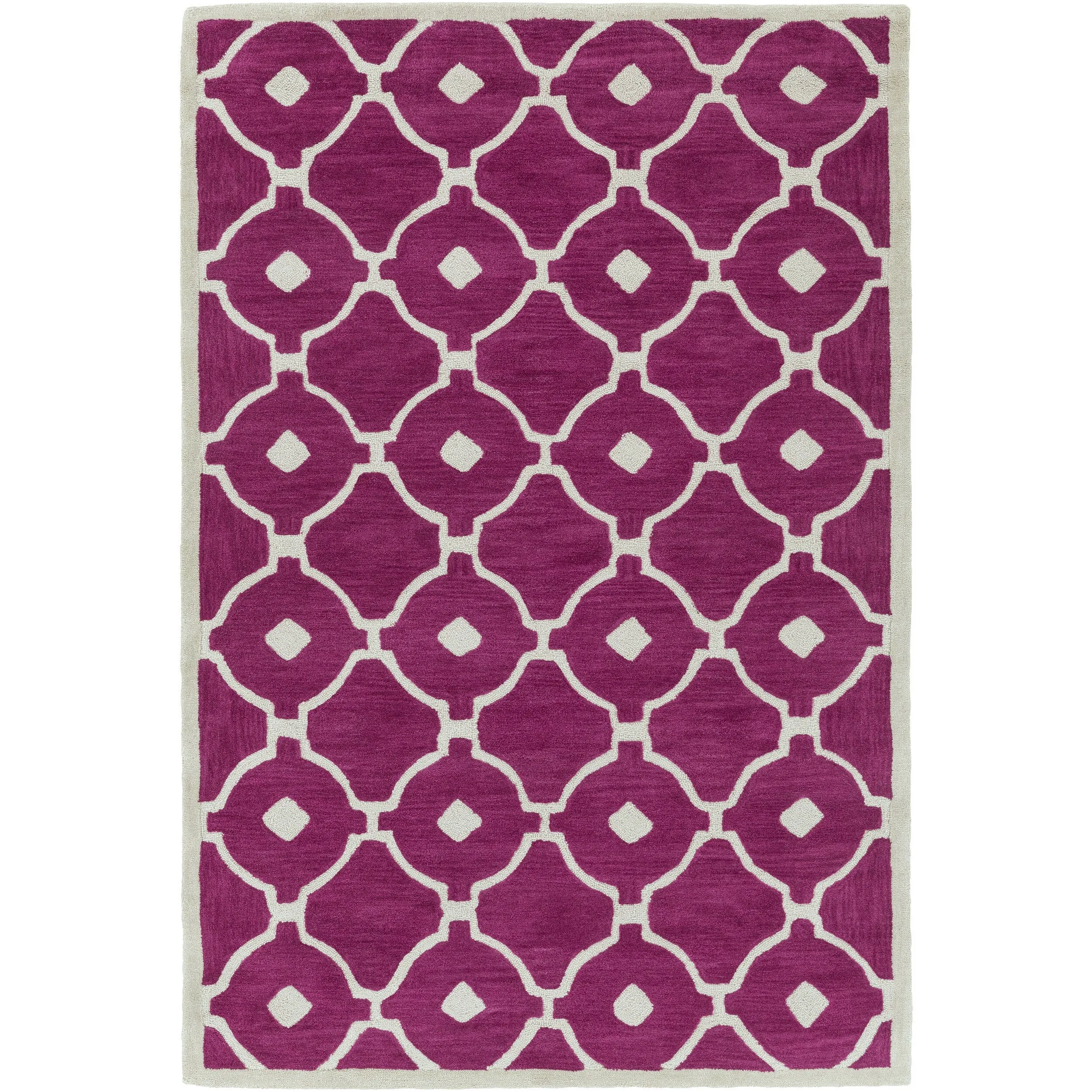 Hand-Tufted Grays Moroccan Trellis Rug
