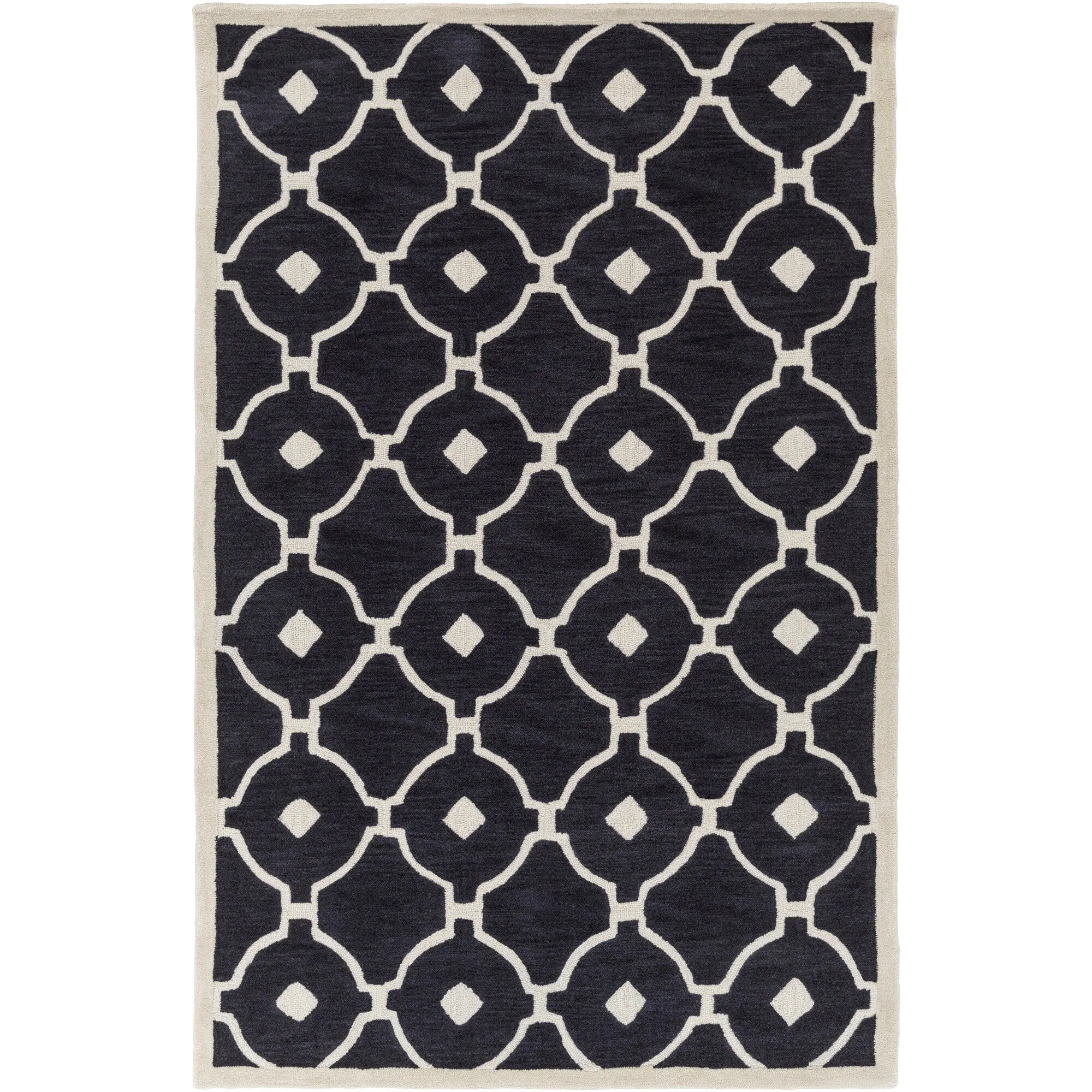 Hand-Tufted Grays Moroccan Trellis Rug