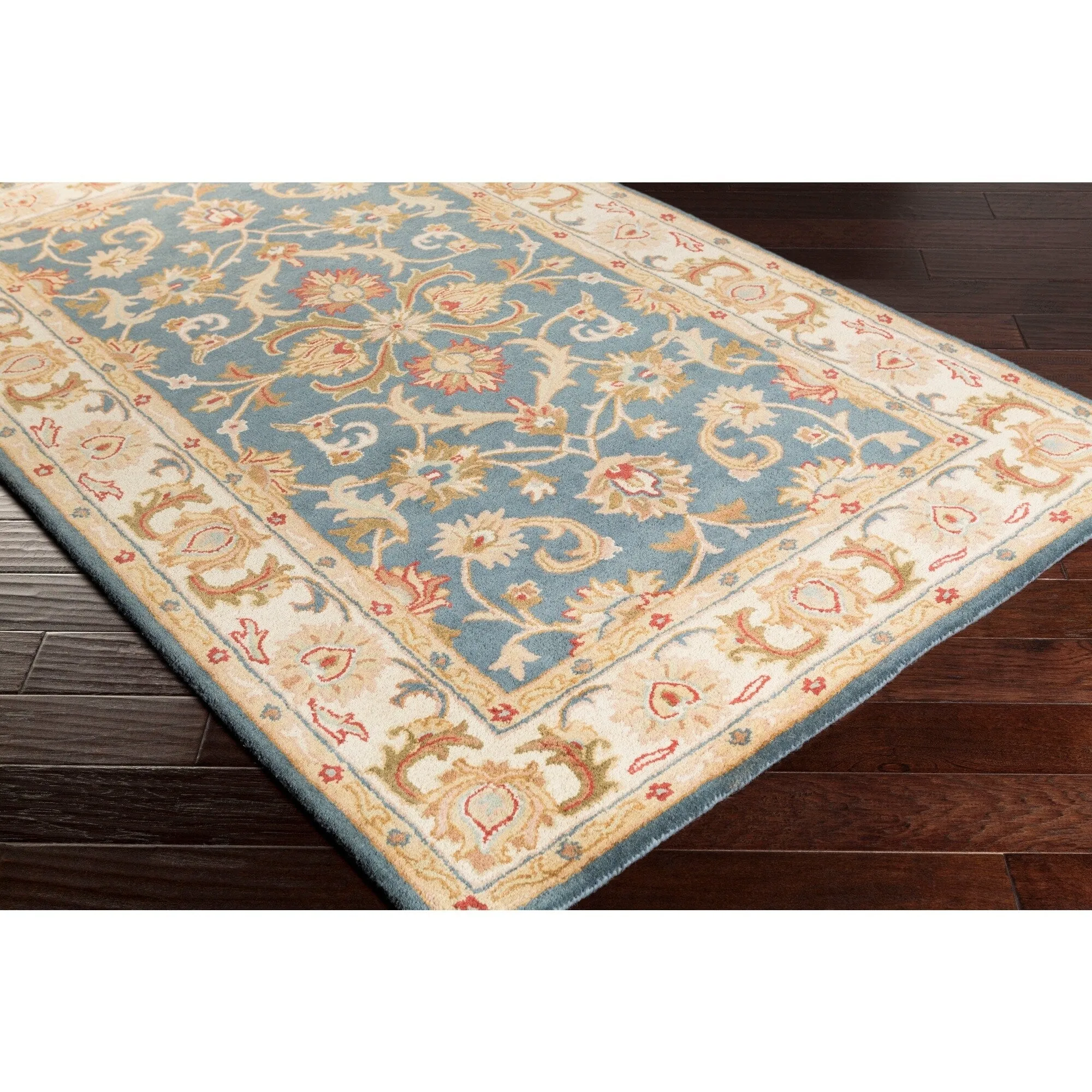 Hand-Tufted Tabitha Traditonal Bordered Wool Rug