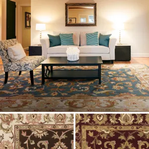 Hand-Tufted Tabitha Traditonal Bordered Wool Rug