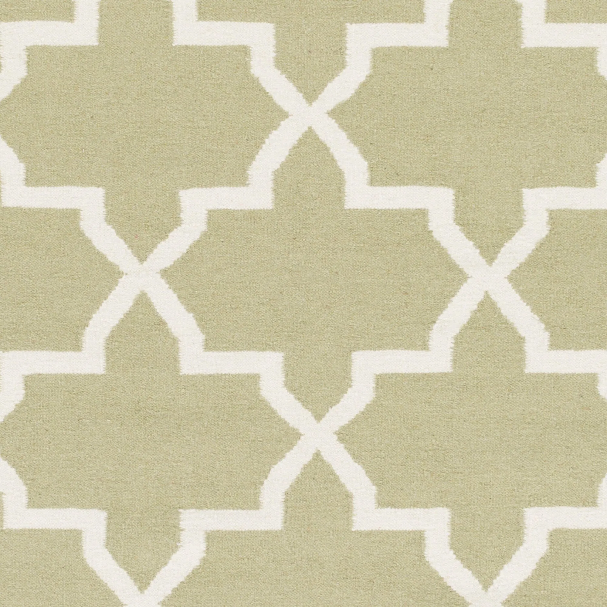Hand-Woven Kellan Moroccan Tile Reversible Flatweave Wool Area Rug