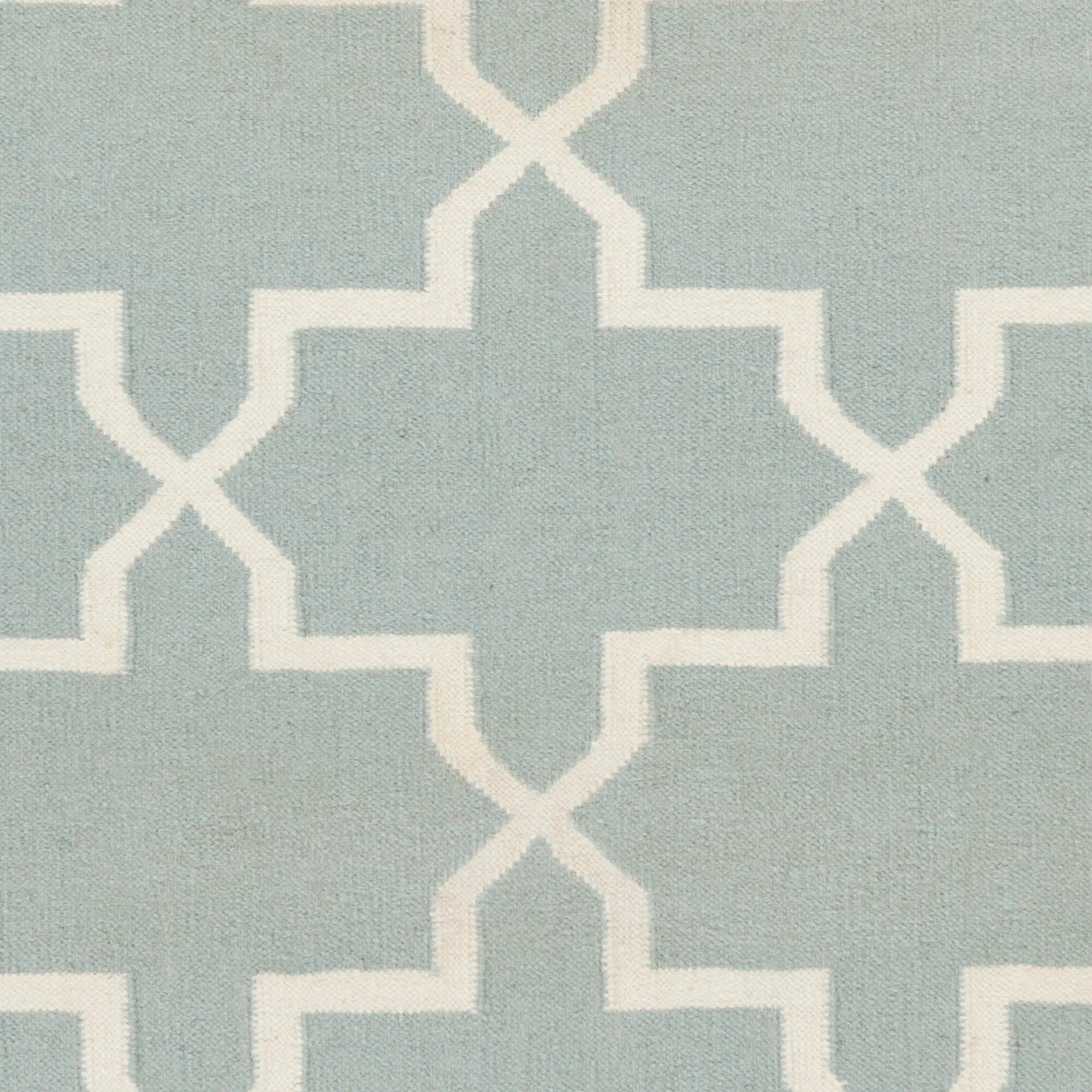 Hand-Woven Kellan Moroccan Tile Reversible Flatweave Wool Area Rug