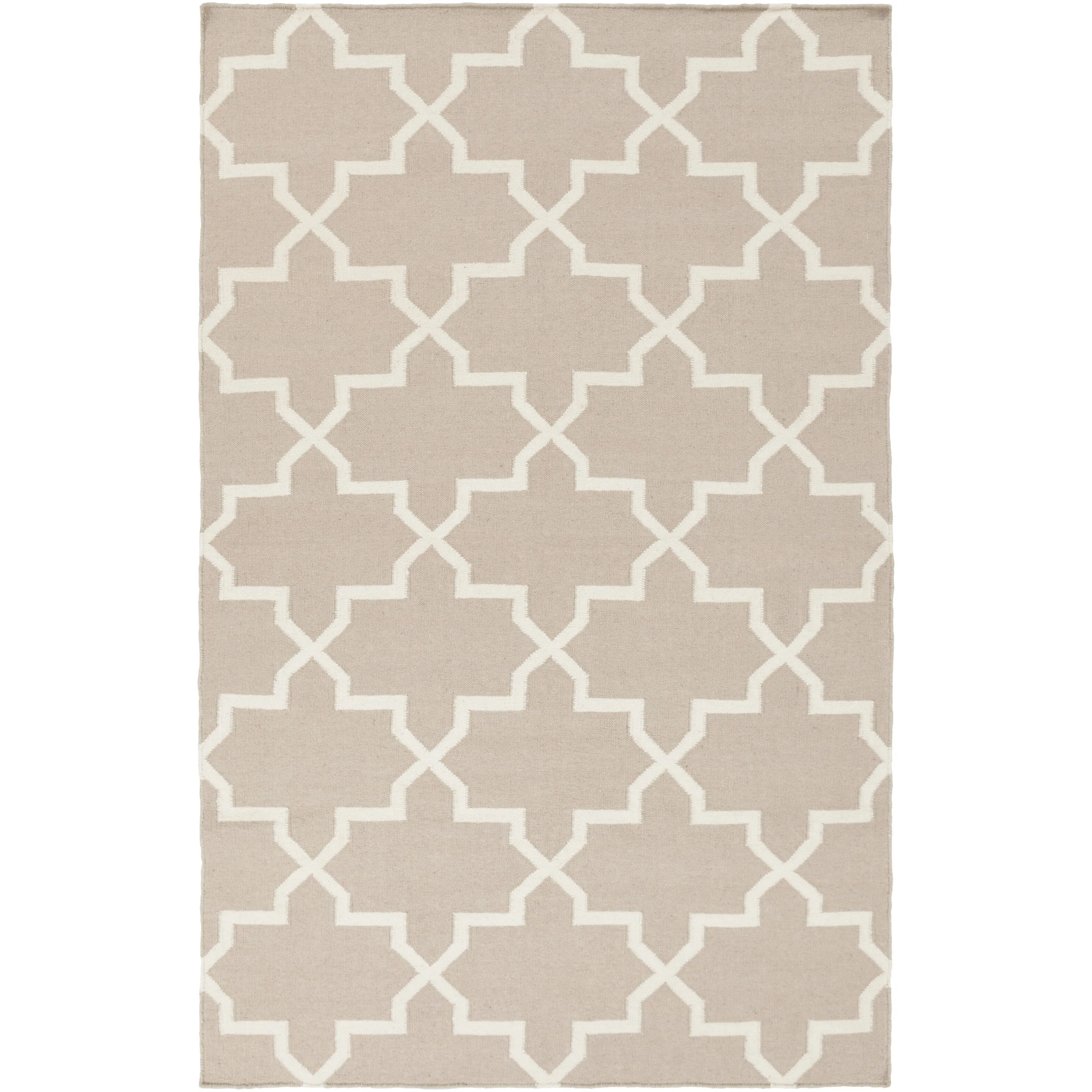 Hand-Woven Kellan Moroccan Tile Reversible Flatweave Wool Area Rug