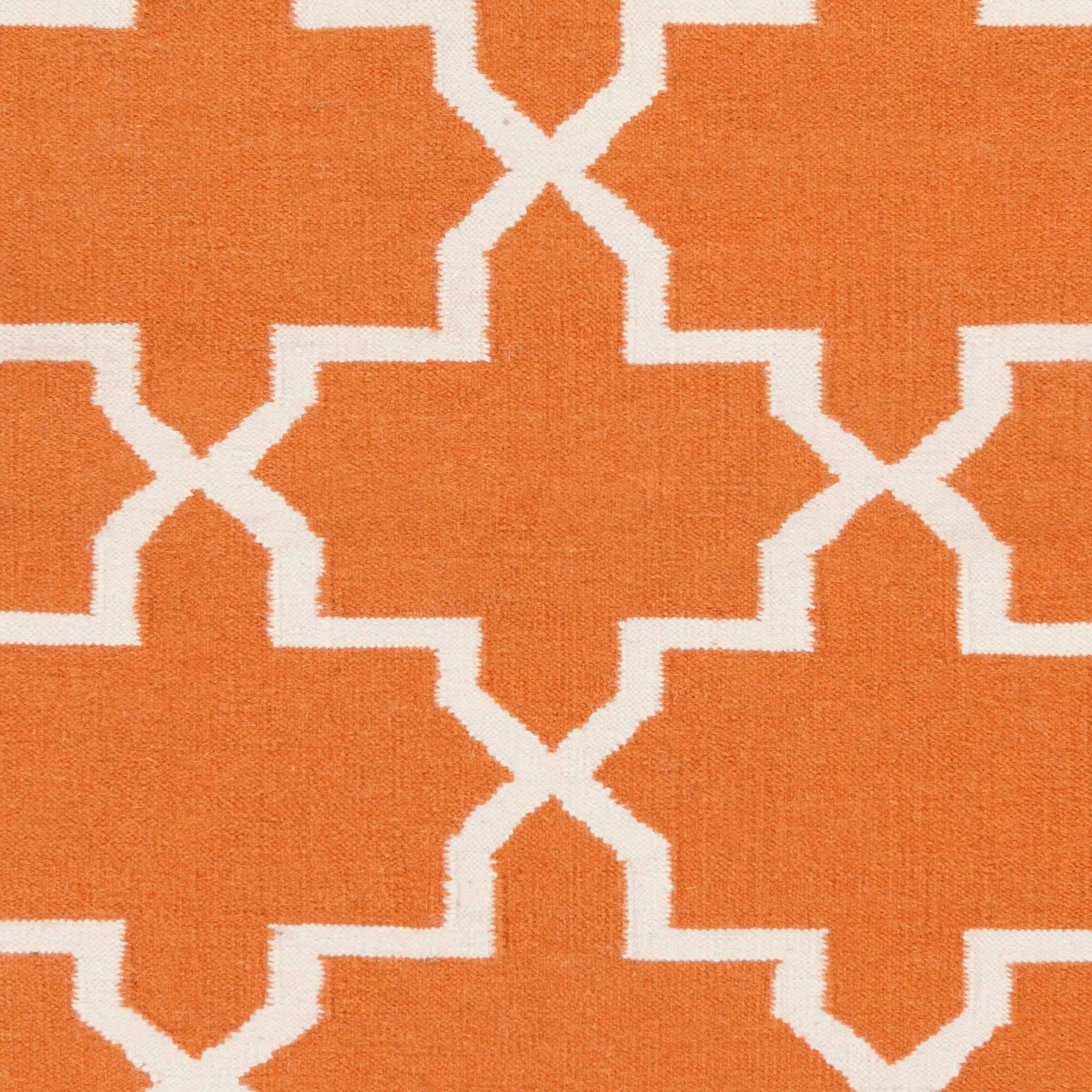 Hand-Woven Kellan Moroccan Tile Reversible Flatweave Wool Area Rug