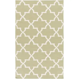 Hand-Woven Will Moroccan Tile Reversible Flatweave Wool Rug