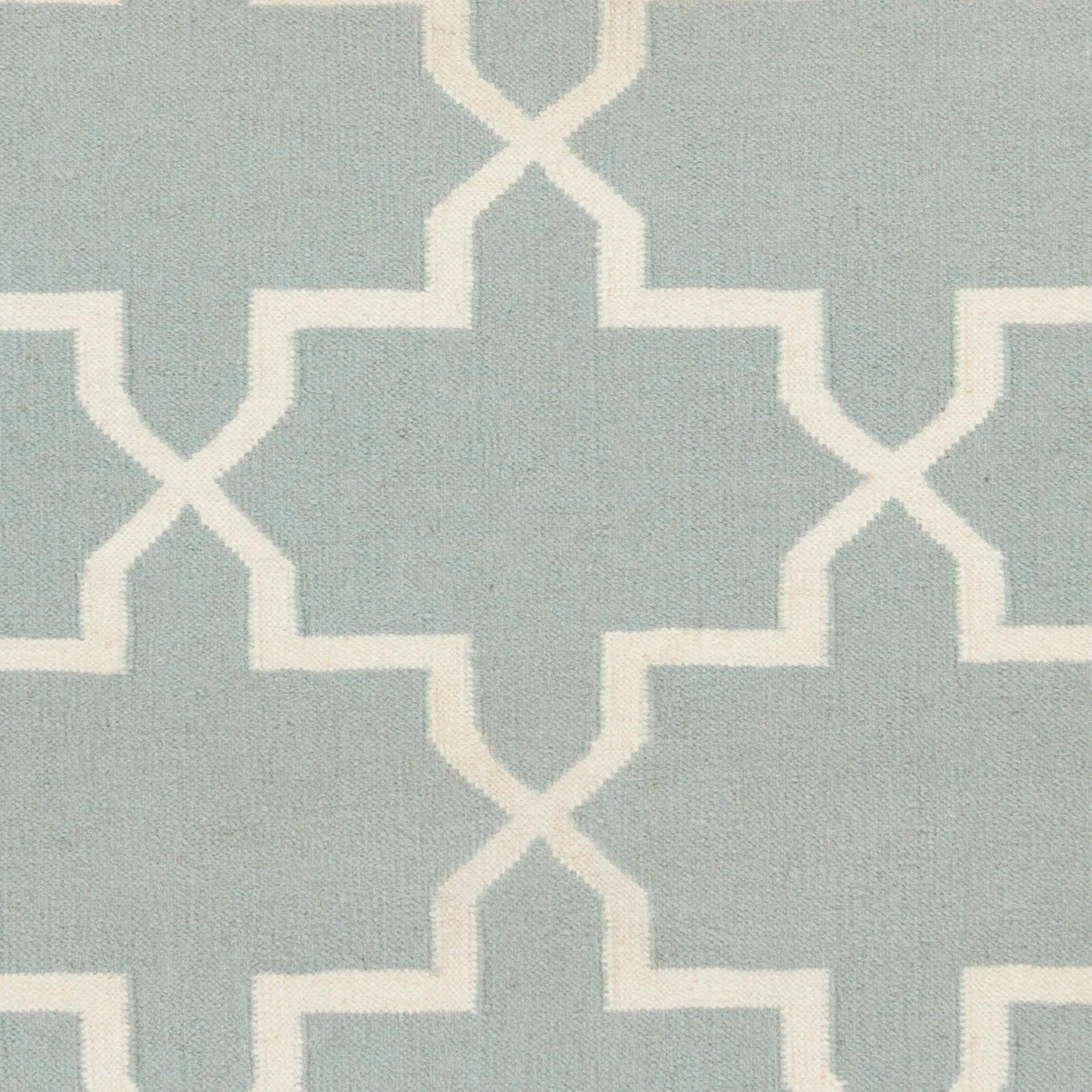 Hand-Woven Will Moroccan Tile Reversible Flatweave Wool Rug
