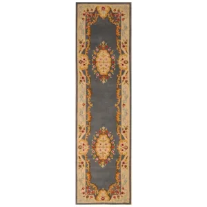 Handmade Aubusson Wool Rug (India) - 2'2 x 9'9