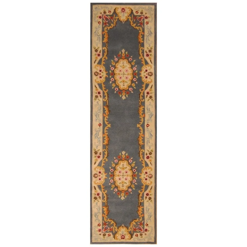 Handmade Aubusson Wool Rug (India) - 2'2 x 9'9