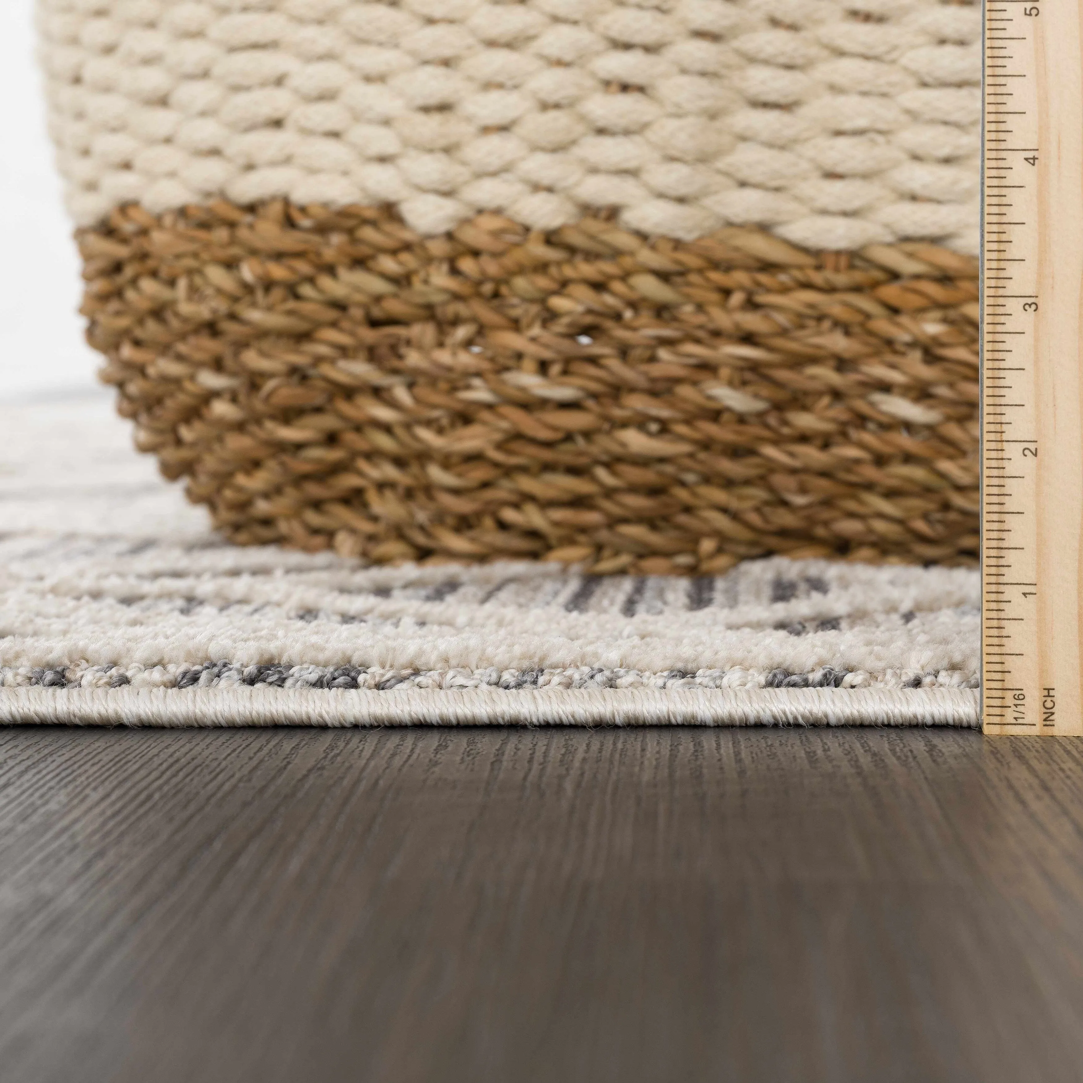 Hauteloom Magnolia Moroccan Trellis Farmhouse High Low Area Rug