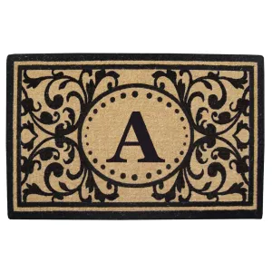 Heritage Heavy-duty Coir Decorative Monogrammed Doormat - 30 inches x 48 inches