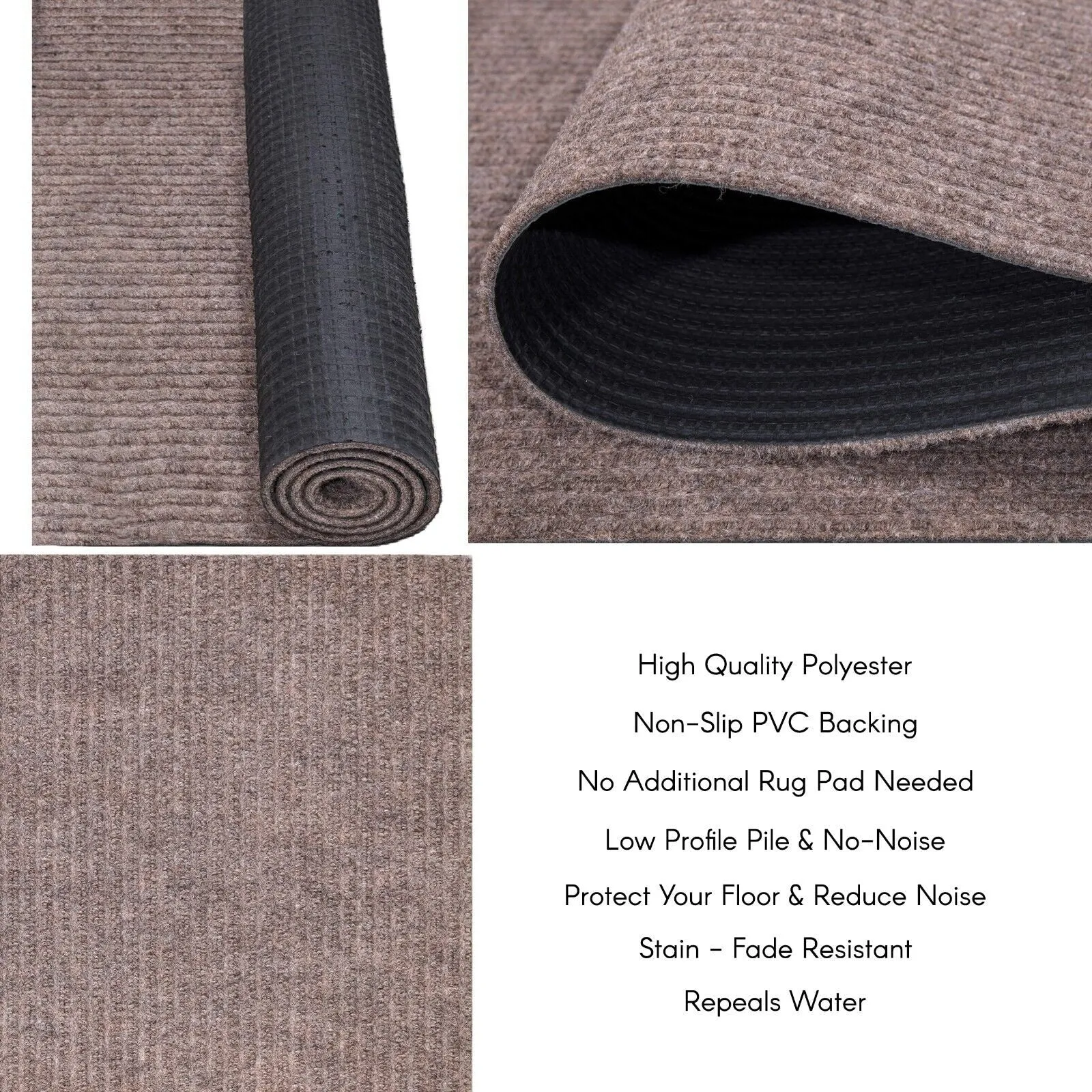 High-Quality Indoor/Outdoor Custom Size Carpet Runner Rug with Non-Slip PVC Backing 31'' wide x your choice of lenght