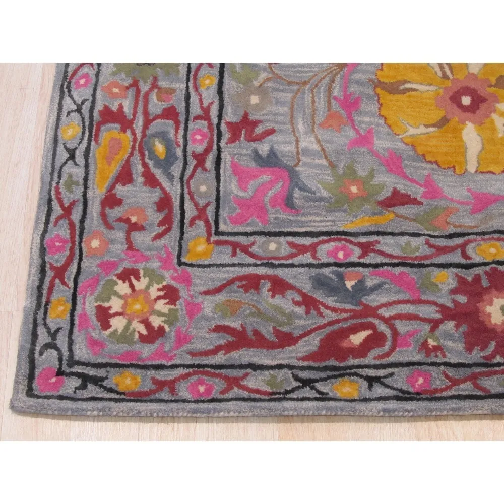 Home Decor EORC Hand-Tufted Wool Oriental Rug Elegant Blue Area Rug for Living Room. Bedroom. Office. & Home Dcor Premium