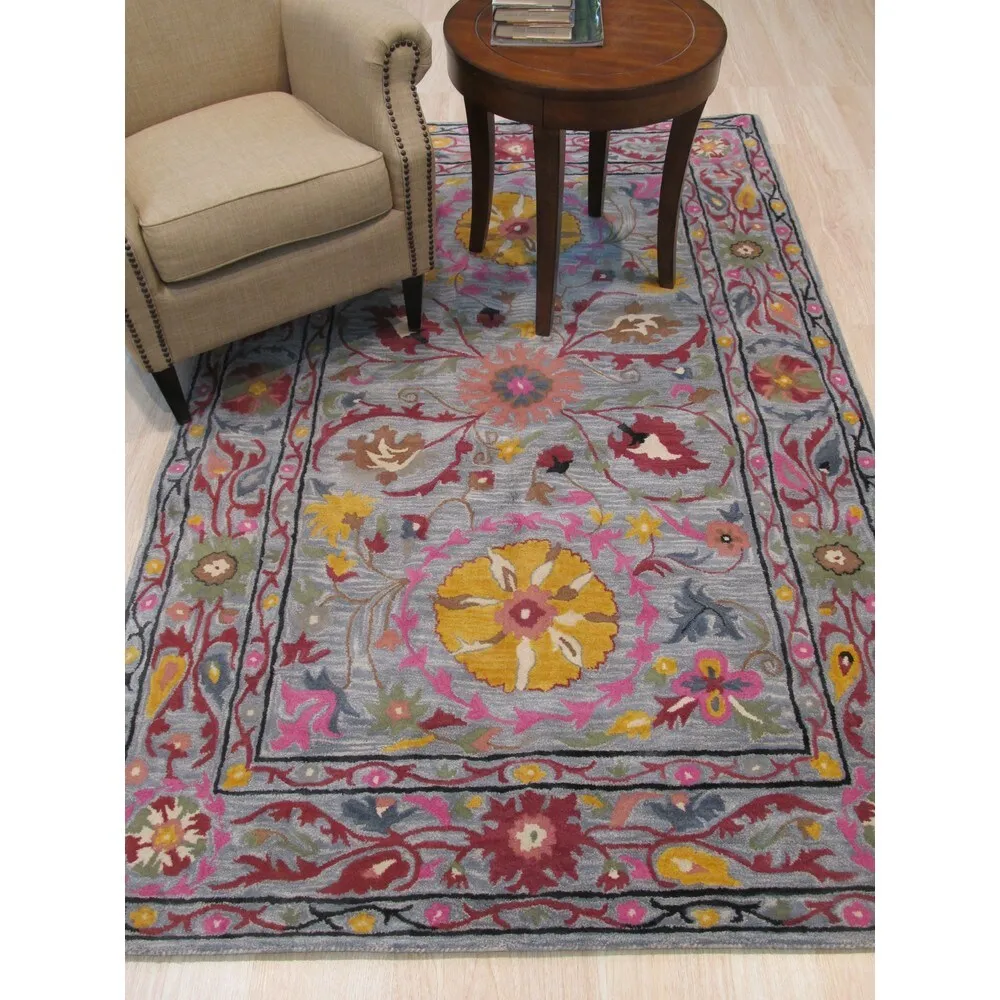 Home Decor EORC Hand-Tufted Wool Oriental Rug Elegant Blue Area Rug for Living Room. Bedroom. Office. & Home Dcor Premium