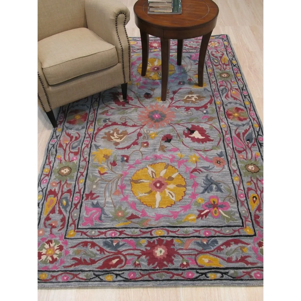 Home Decor EORC Hand-Tufted Wool Oriental Rug Elegant Blue Area Rug for Living Room. Bedroom. Office. & Home Dcor Premium