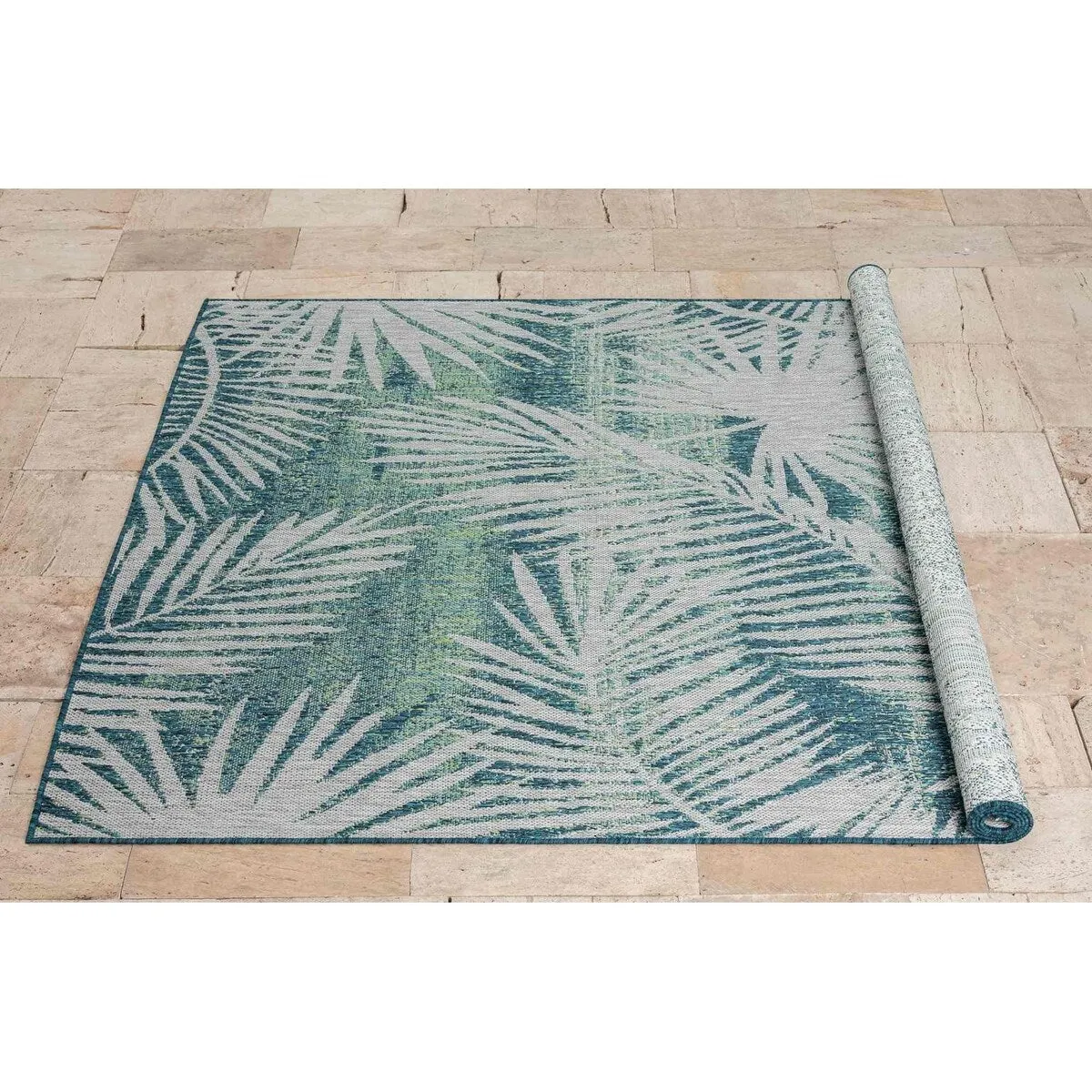 HR HANDCRAFT RUGS Waterproof Leaf Pattern Outdoor Rug Stain/Fade-Resistant