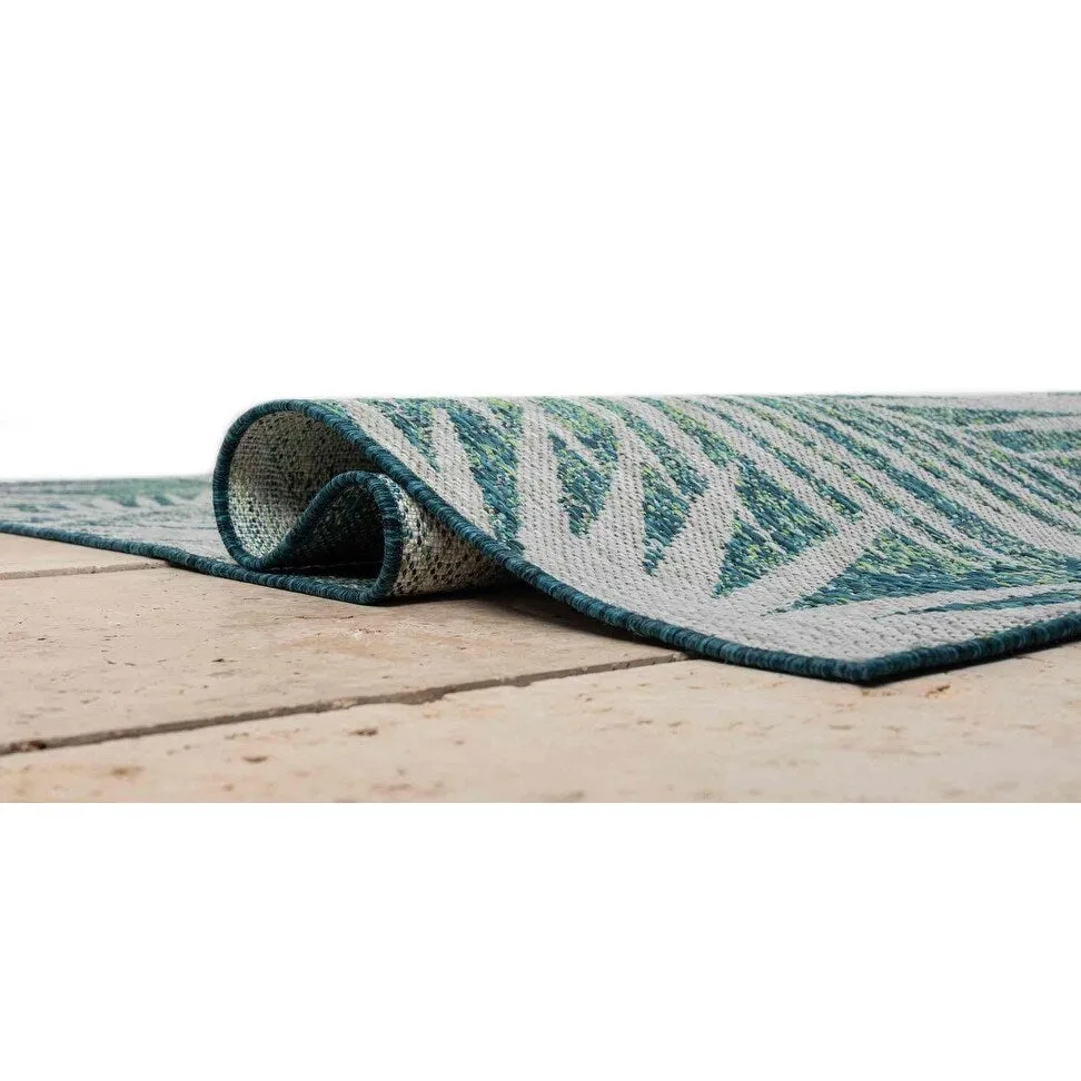 HR HANDCRAFT RUGS Waterproof Leaf Pattern Outdoor Rug Stain/Fade-Resistant