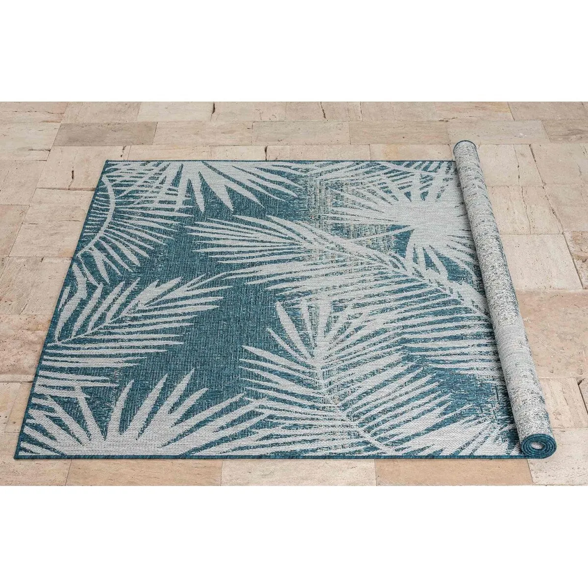 HR HANDCRAFT RUGS Waterproof Leaf Pattern Outdoor Rug Stain/Fade-Resistant