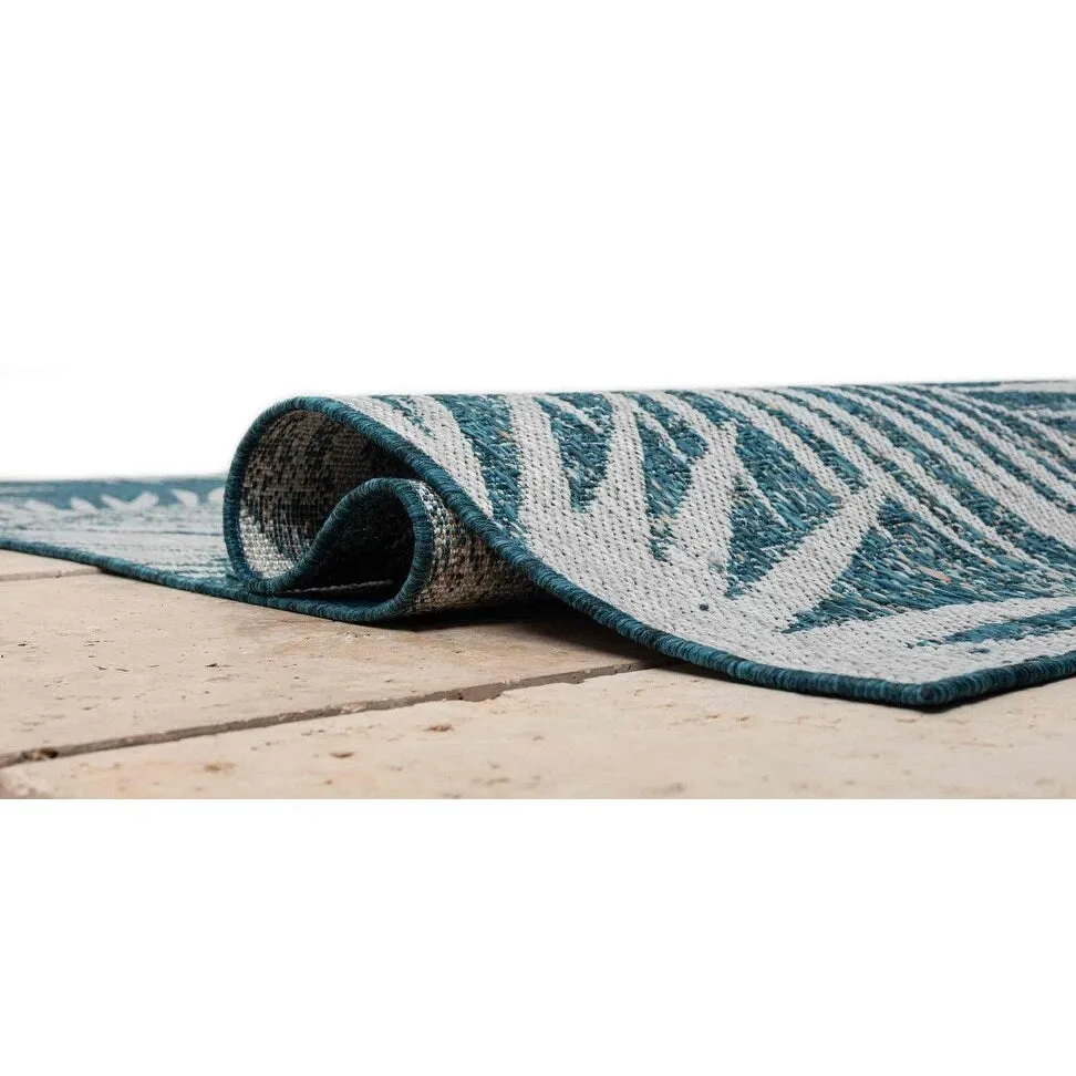 HR HANDCRAFT RUGS Waterproof Leaf Pattern Outdoor Rug Stain/Fade-Resistant