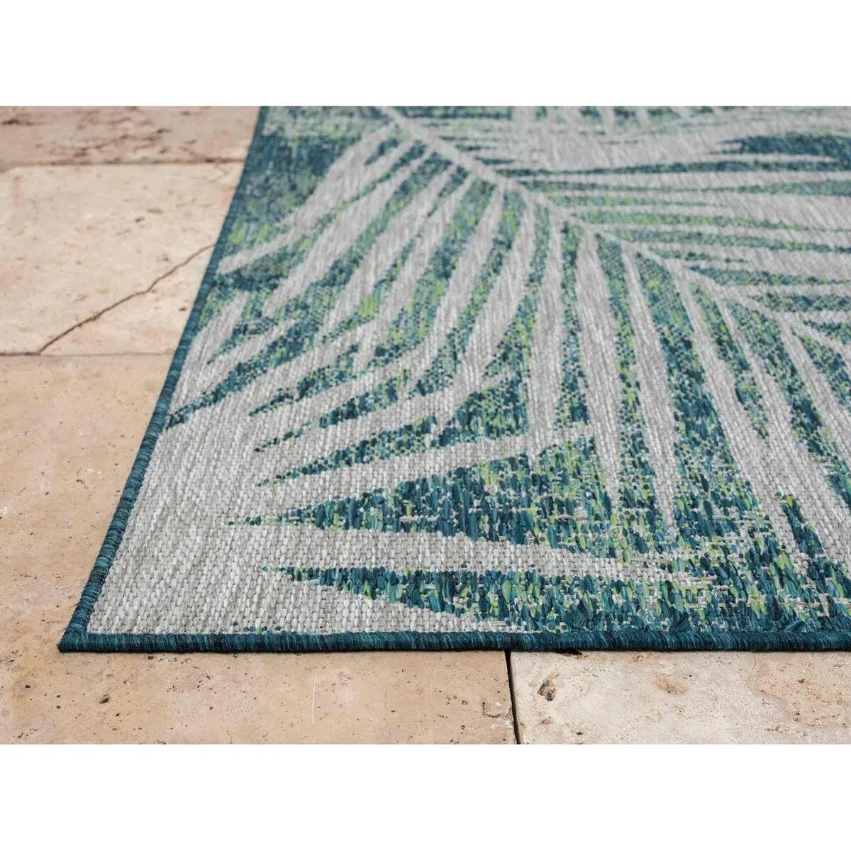HR HANDCRAFT RUGS Waterproof Leaf Pattern Outdoor Rug Stain/Fade-Resistant