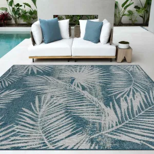 HR HANDCRAFT RUGS Waterproof Leaf Pattern Outdoor Rug Stain/Fade-Resistant