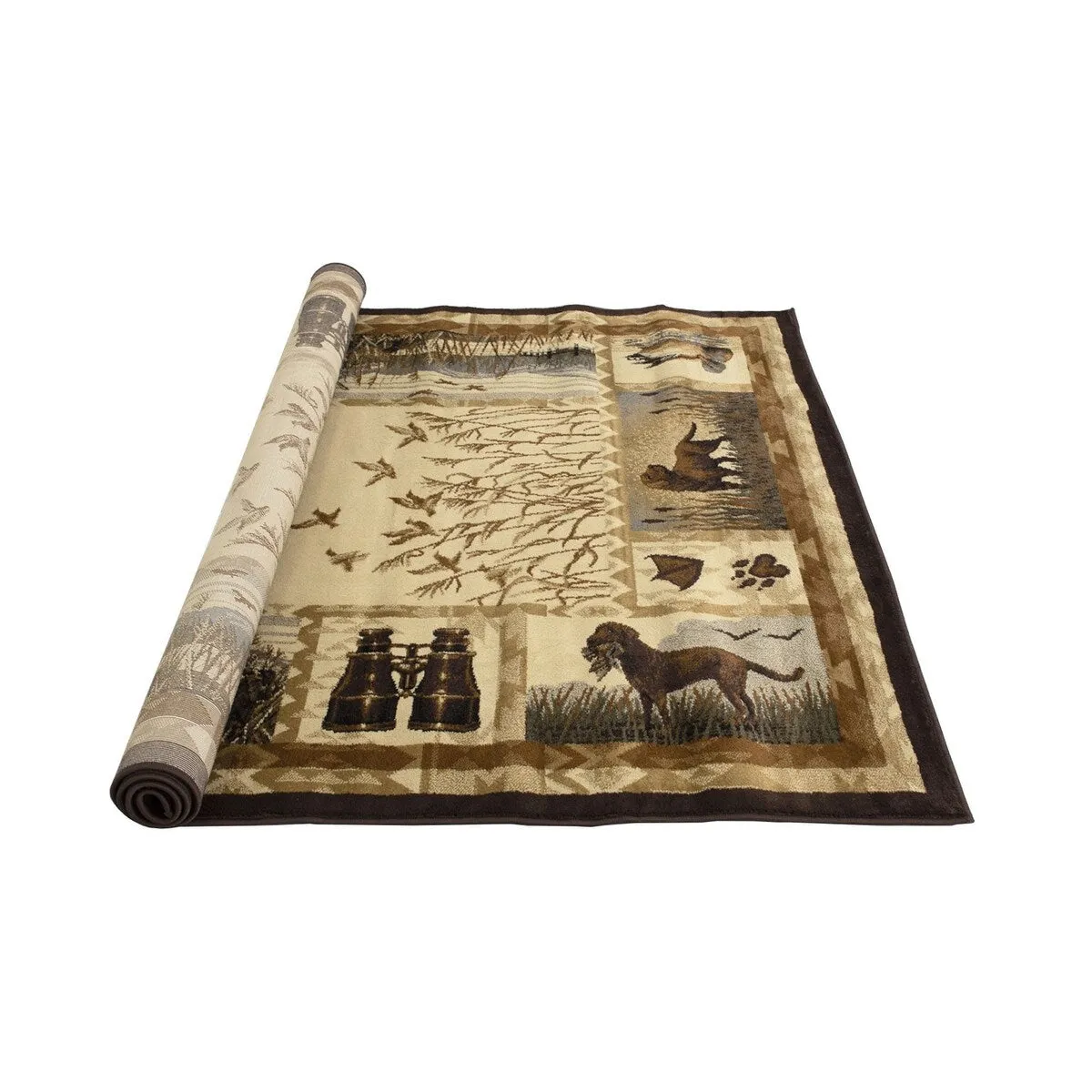 HR Lodge. Cabin Hunting Accent Area Rug Modern Geometric Design Cabin Area Rug
