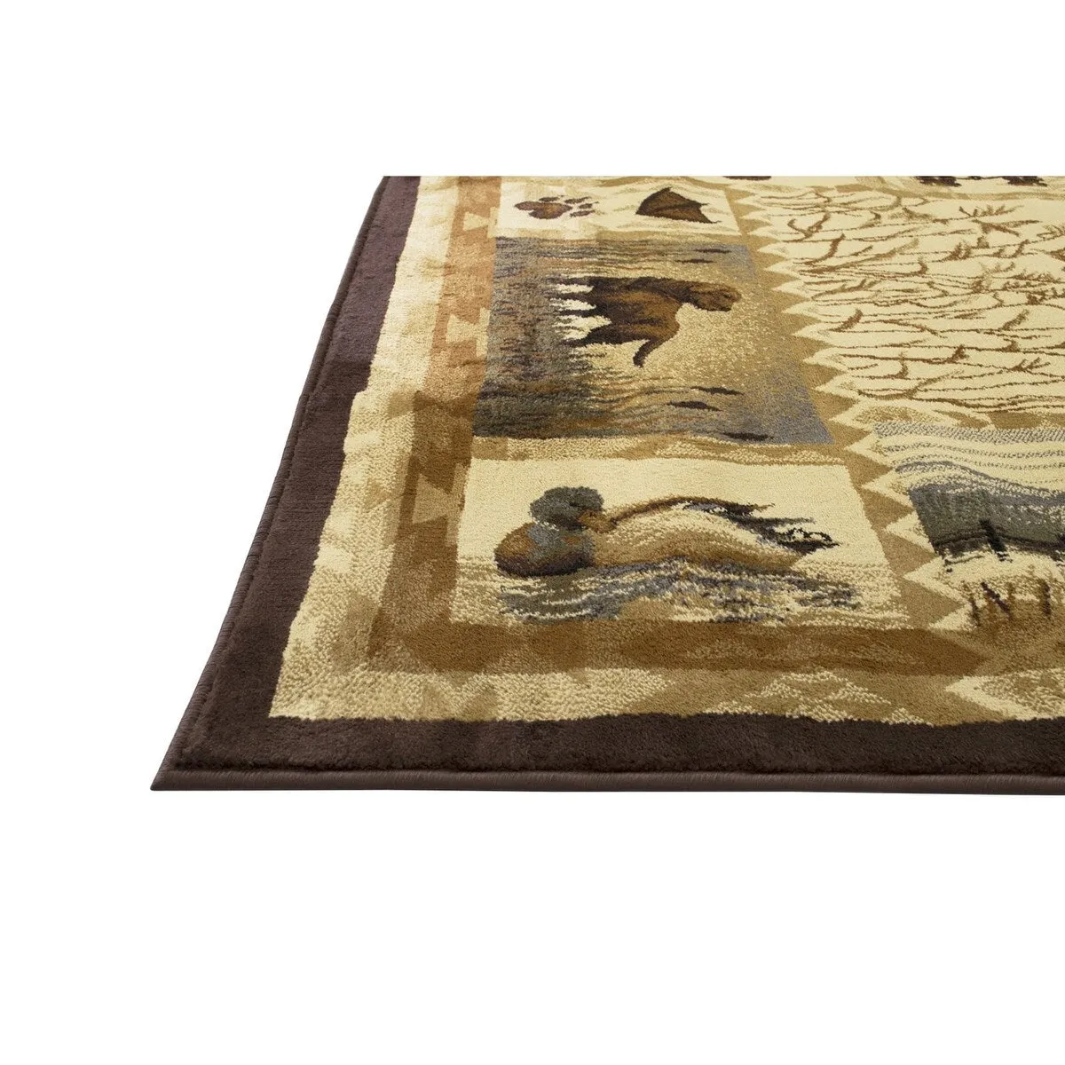 HR Lodge. Cabin Hunting Accent Area Rug Modern Geometric Design Cabin Area Rug