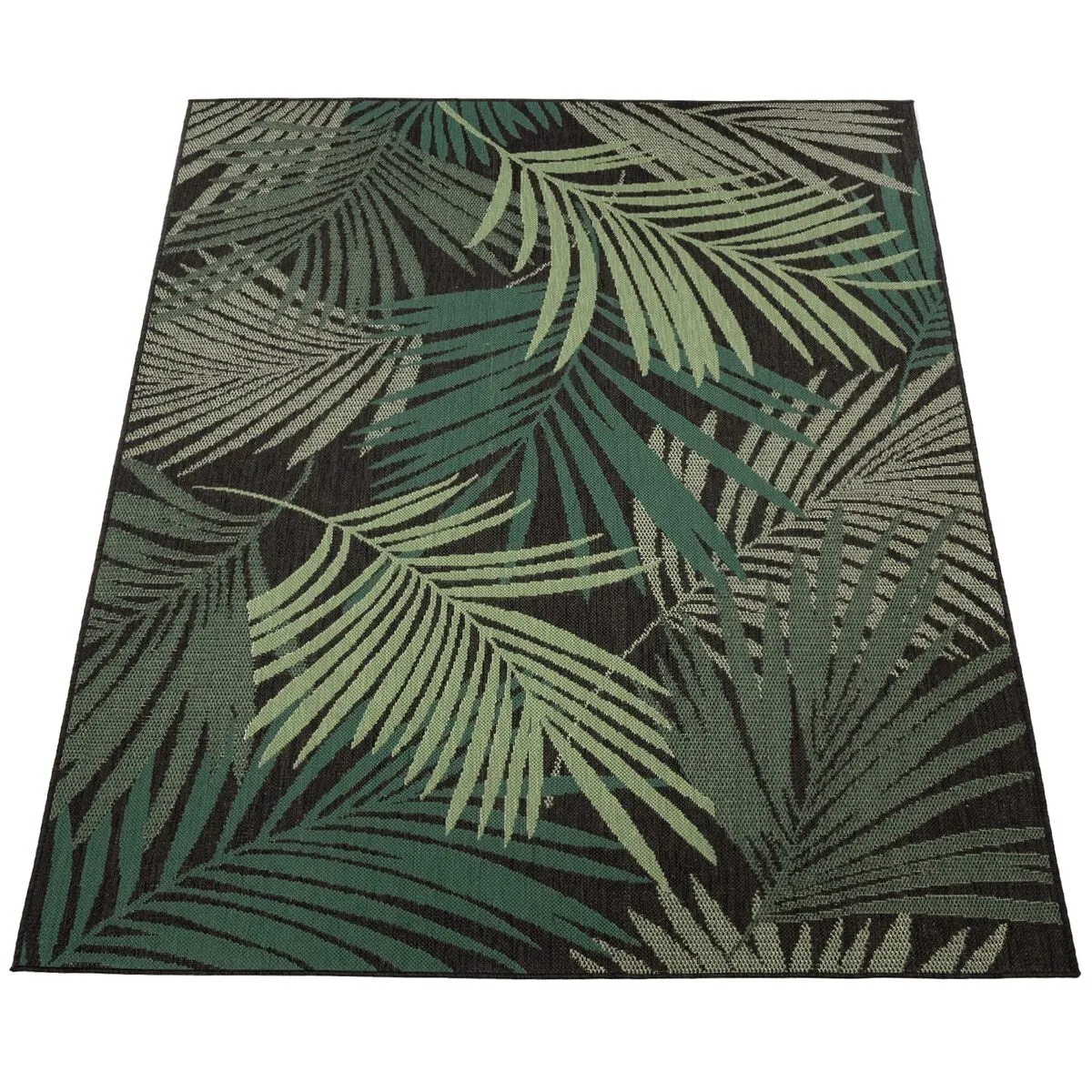Indoor & Outdoor Rug - Jungle Design with Green Palm Trees