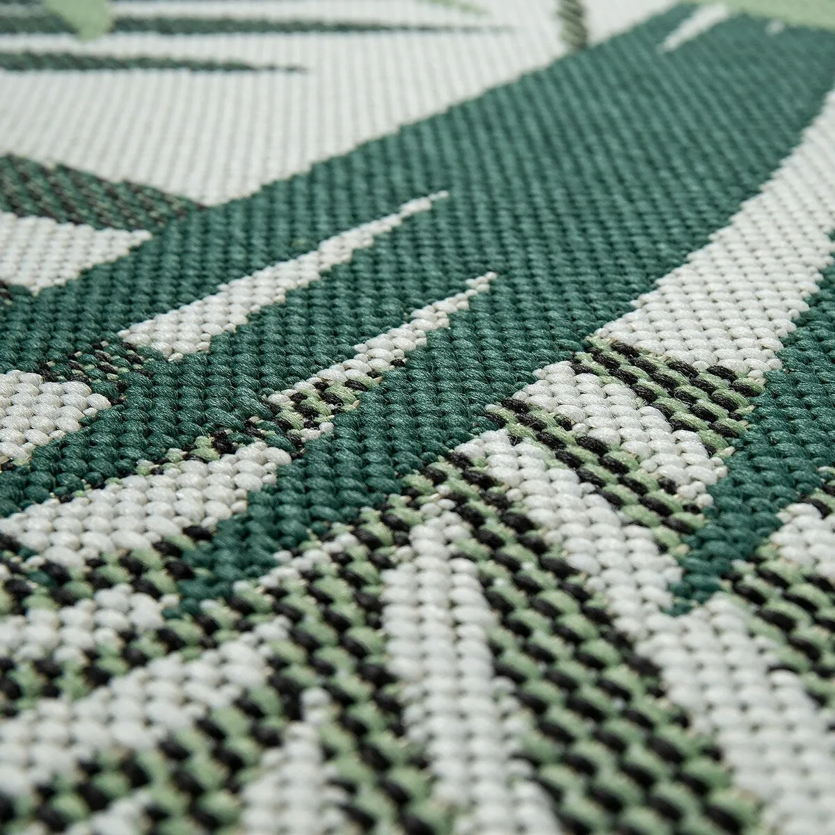 Indoor & Outdoor Rug - Jungle Design with Green Palm Trees