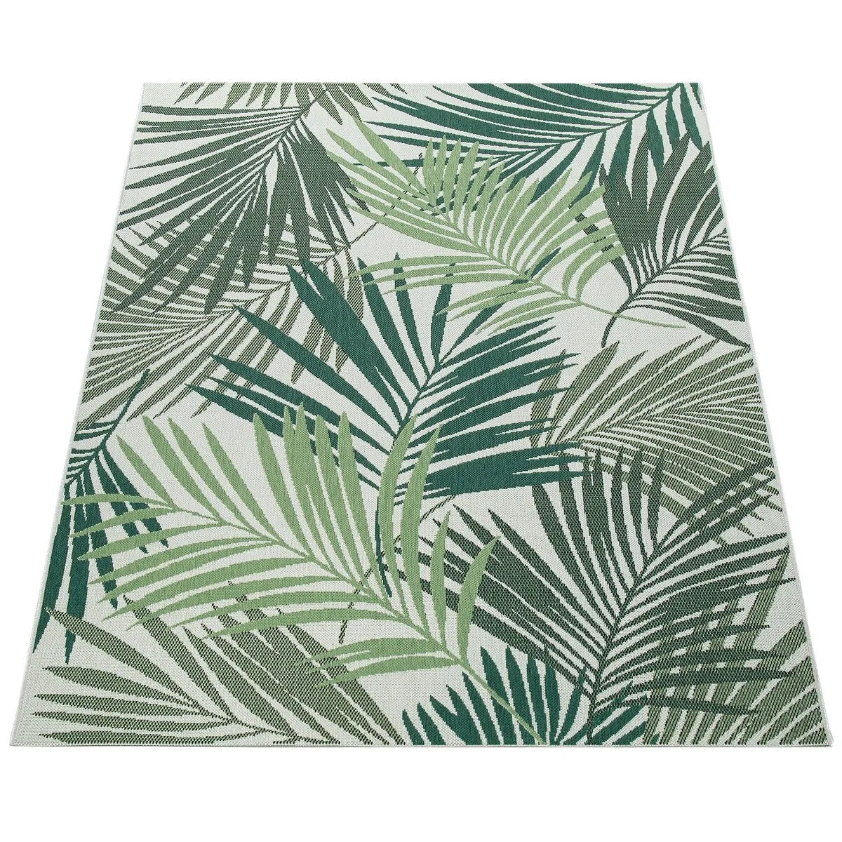 Indoor & Outdoor Rug - Jungle Design with Green Palm Trees