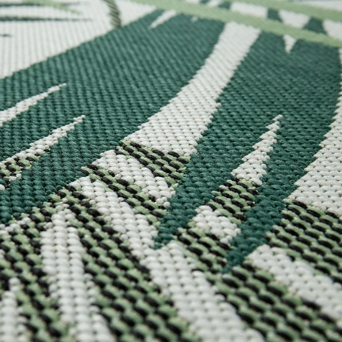 Indoor & Outdoor Rug - Jungle Design with Green Palm Trees