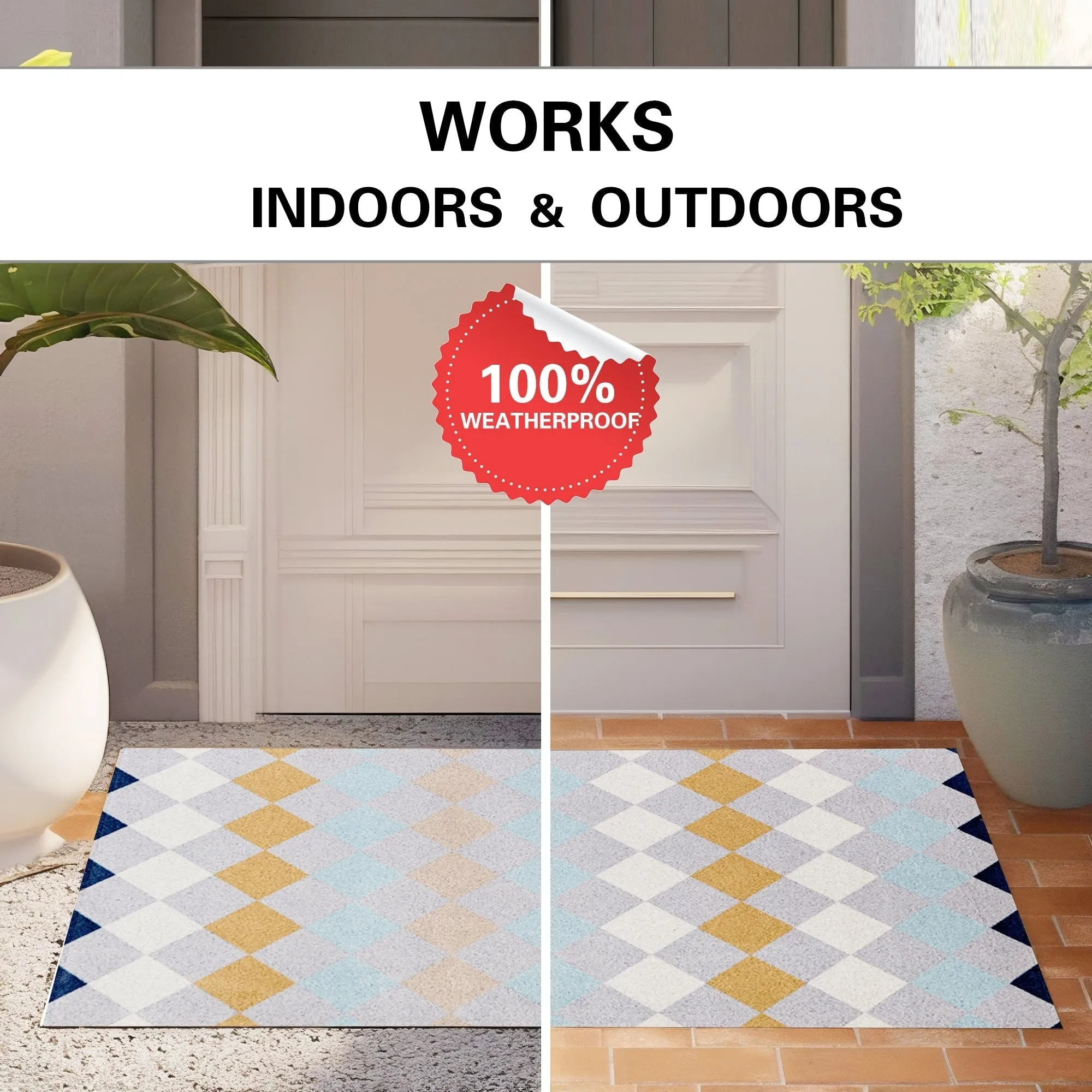 Indoor Door Mat. Front Back Outdoor Mat Rubber Backing. Low-Profile Entrance Rugs. Absorbent Resist Dirt Doormats Inside Doormat