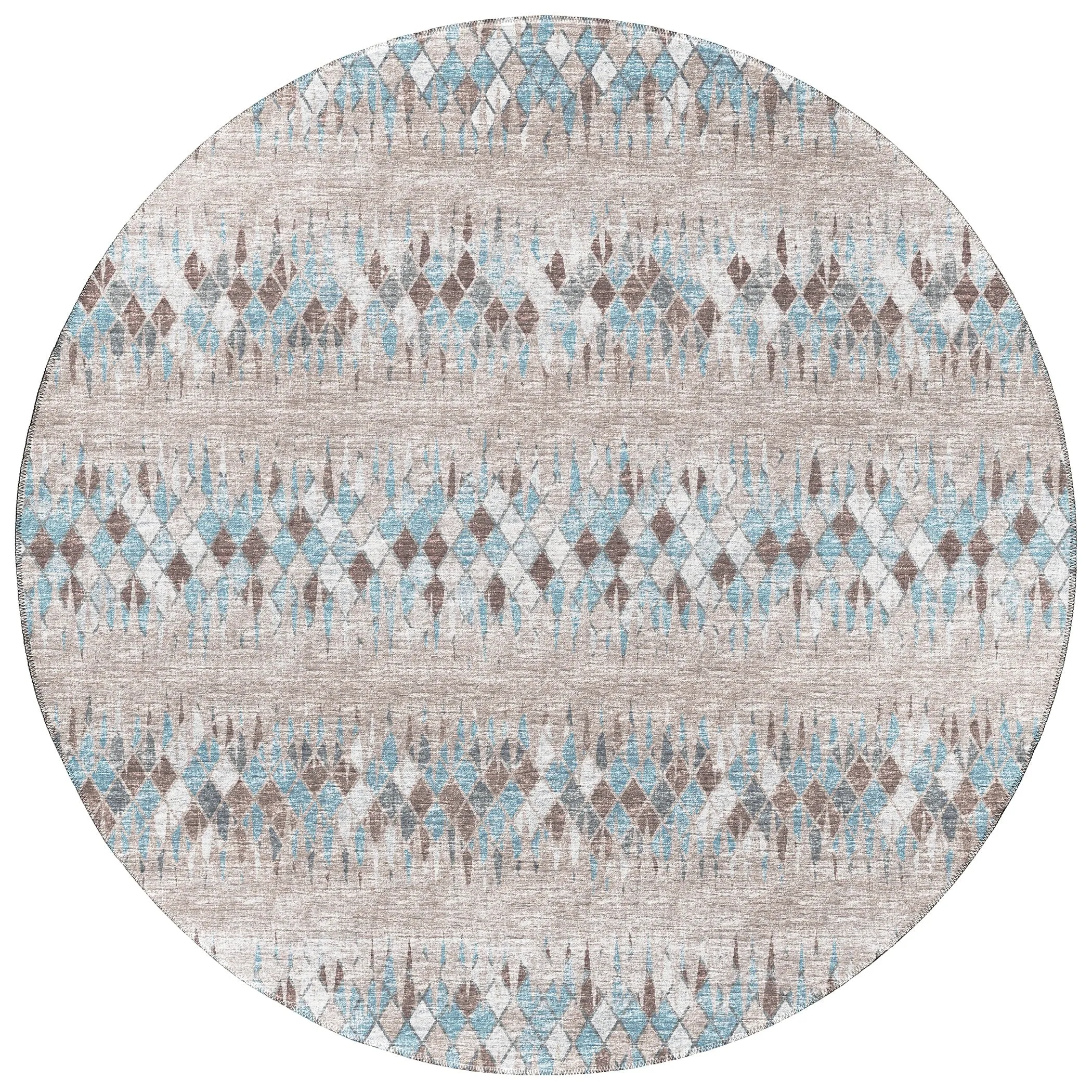 Indoor/Outdoor Rylee Boho Diamonds Washable Rug New