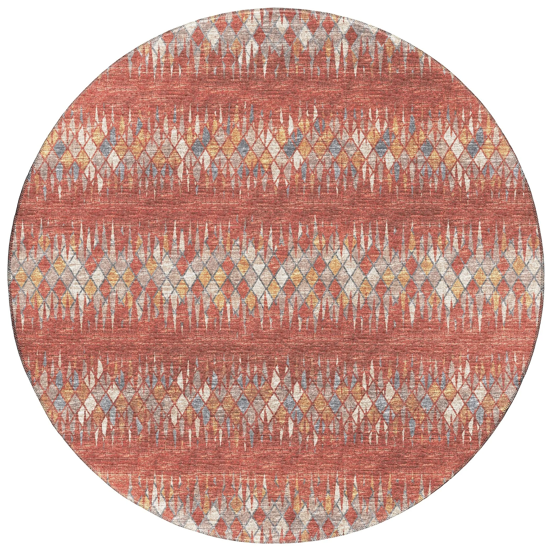 Indoor/Outdoor Rylee Boho Diamonds Washable Rug New