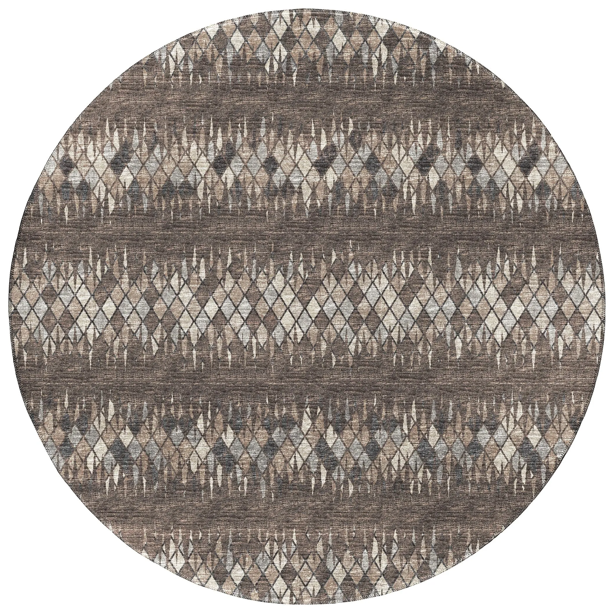 Indoor/Outdoor Rylee Boho Diamonds Washable Rug New
