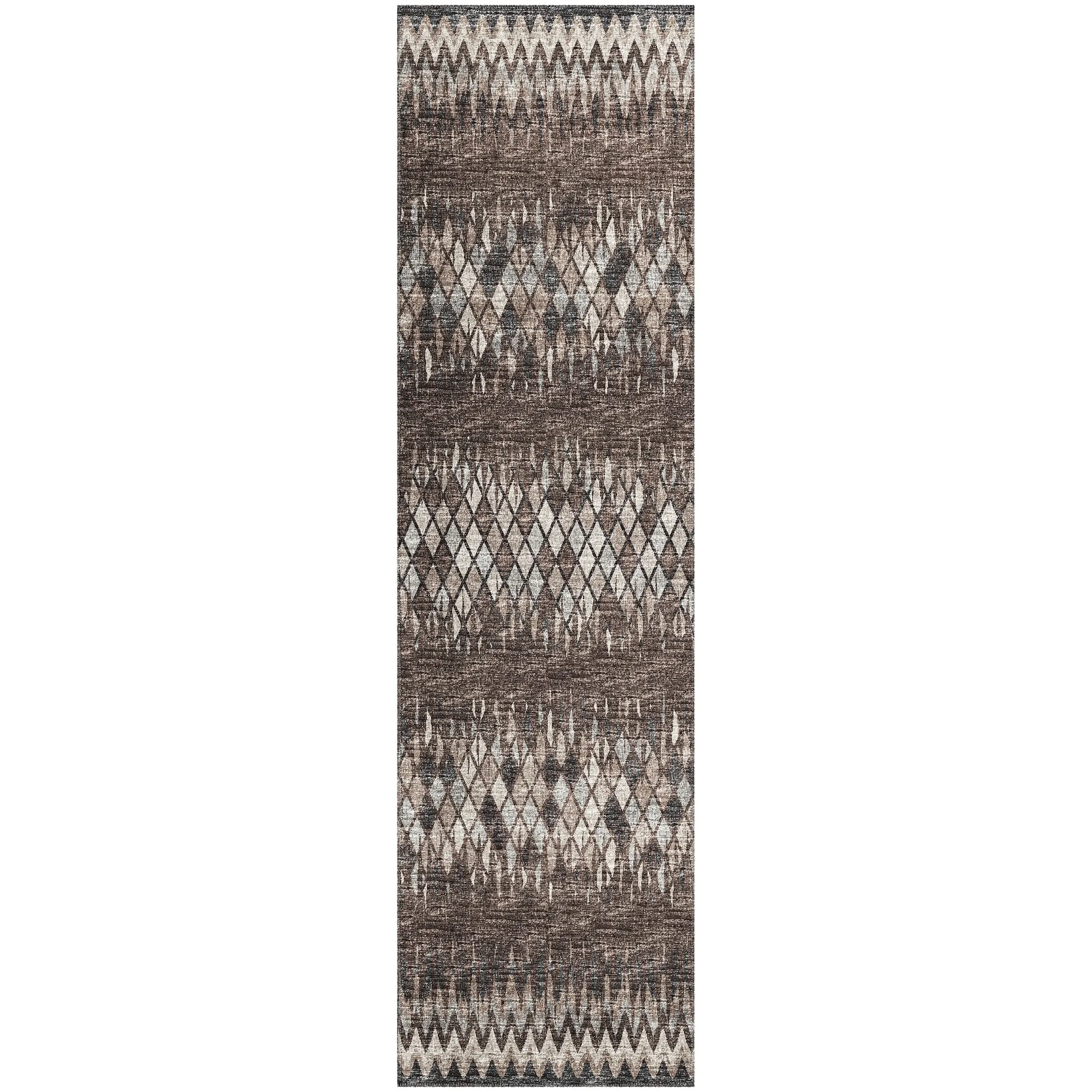 Indoor/Outdoor Rylee Boho Diamonds Washable Rug New