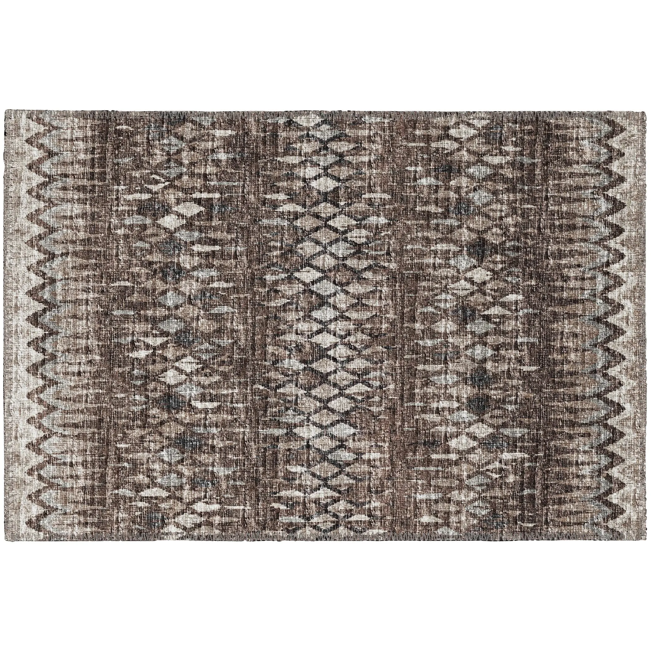 Indoor/Outdoor Rylee Boho Diamonds Washable Rug New