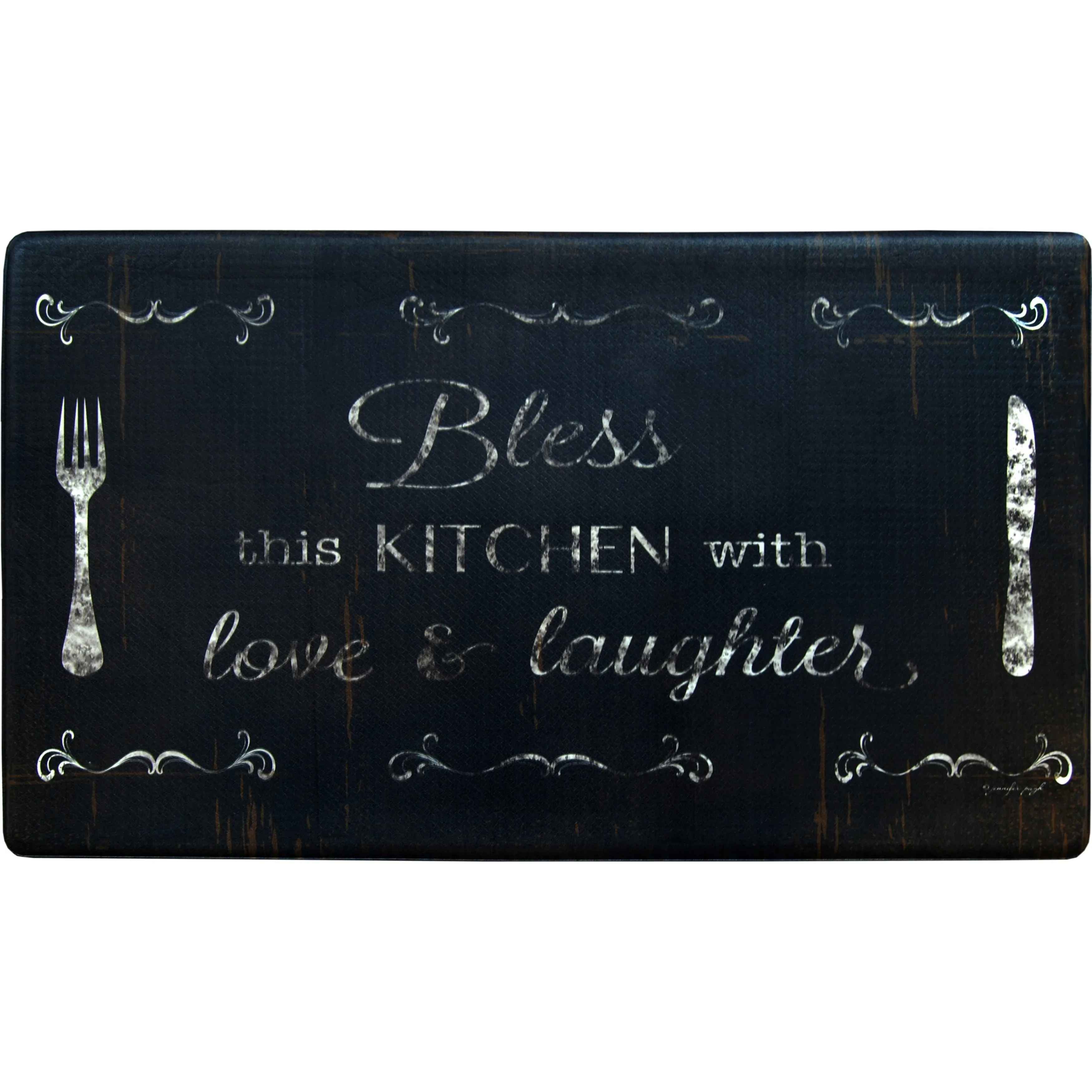 J&V Textiles Oversized Feel at Ease Anti fatigue Kitchen Mat (Bless This Kitchen) Black Size 20X36 - 20 X 36