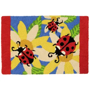 Jellybean Rug Ladybugs and Yellow Sunflowers - 20 x 30