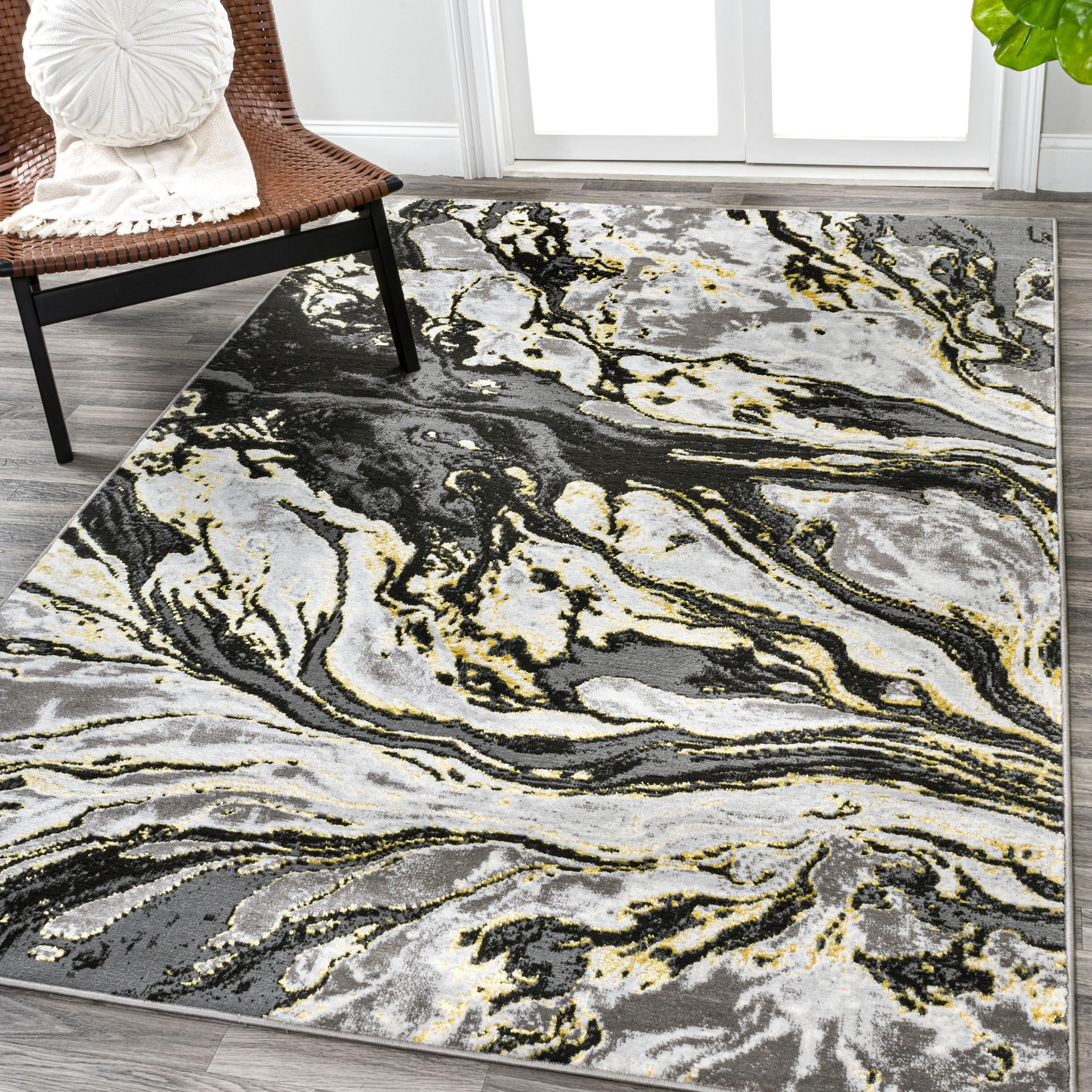 JONATHAN Y Batten Marbled Abstract Area Rug