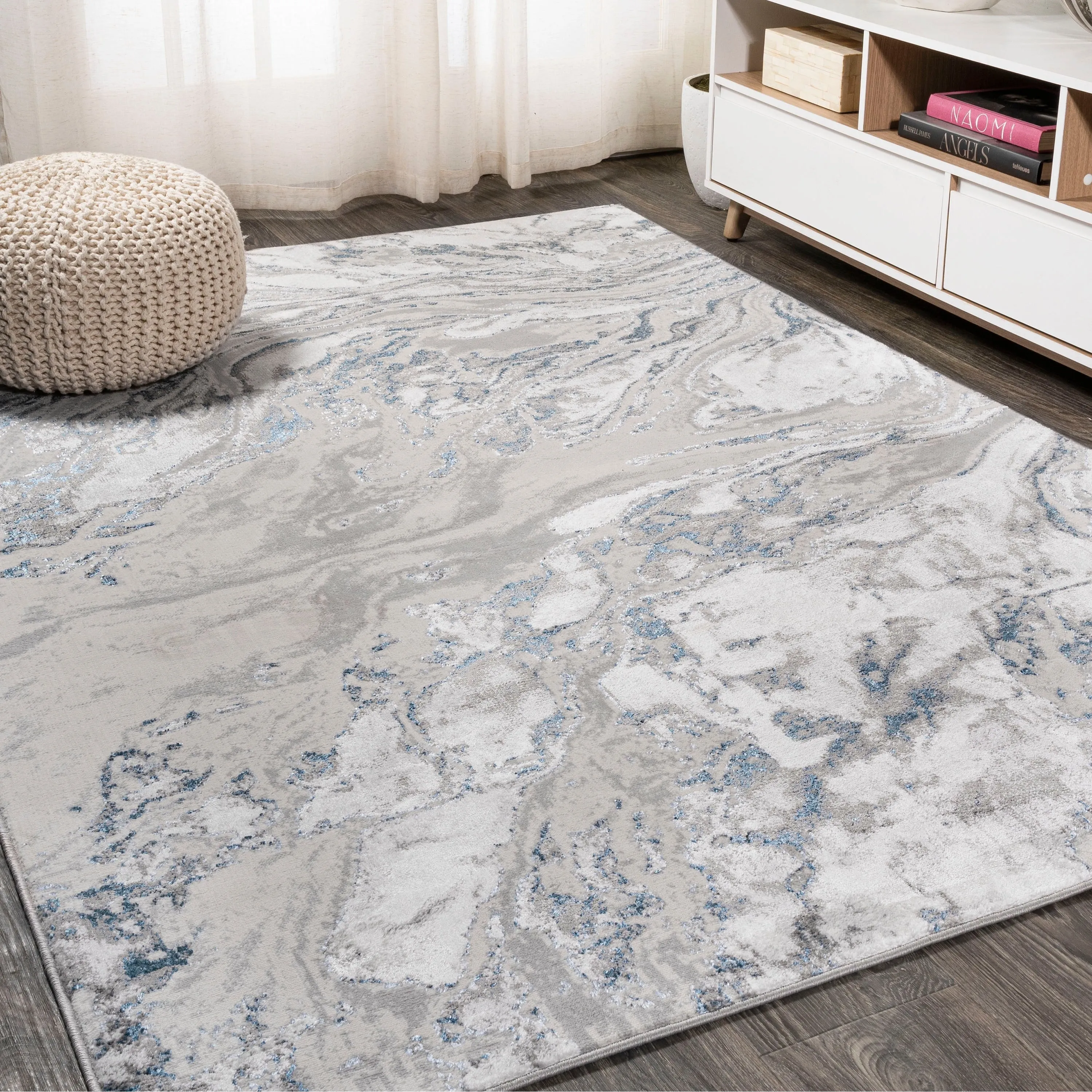 JONATHAN Y Batten Marbled Abstract Area Rug