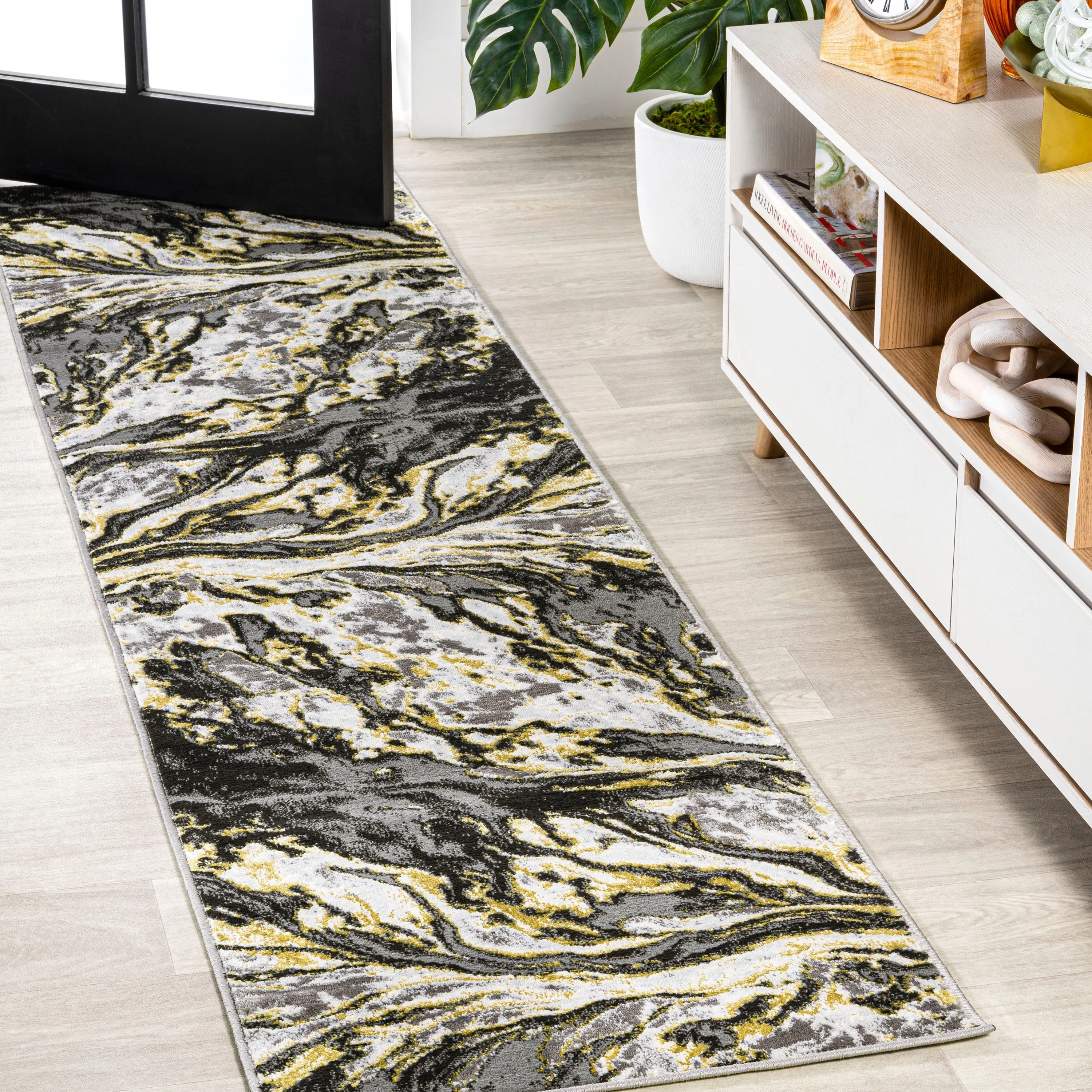 JONATHAN Y Batten Marbled Abstract Area Rug