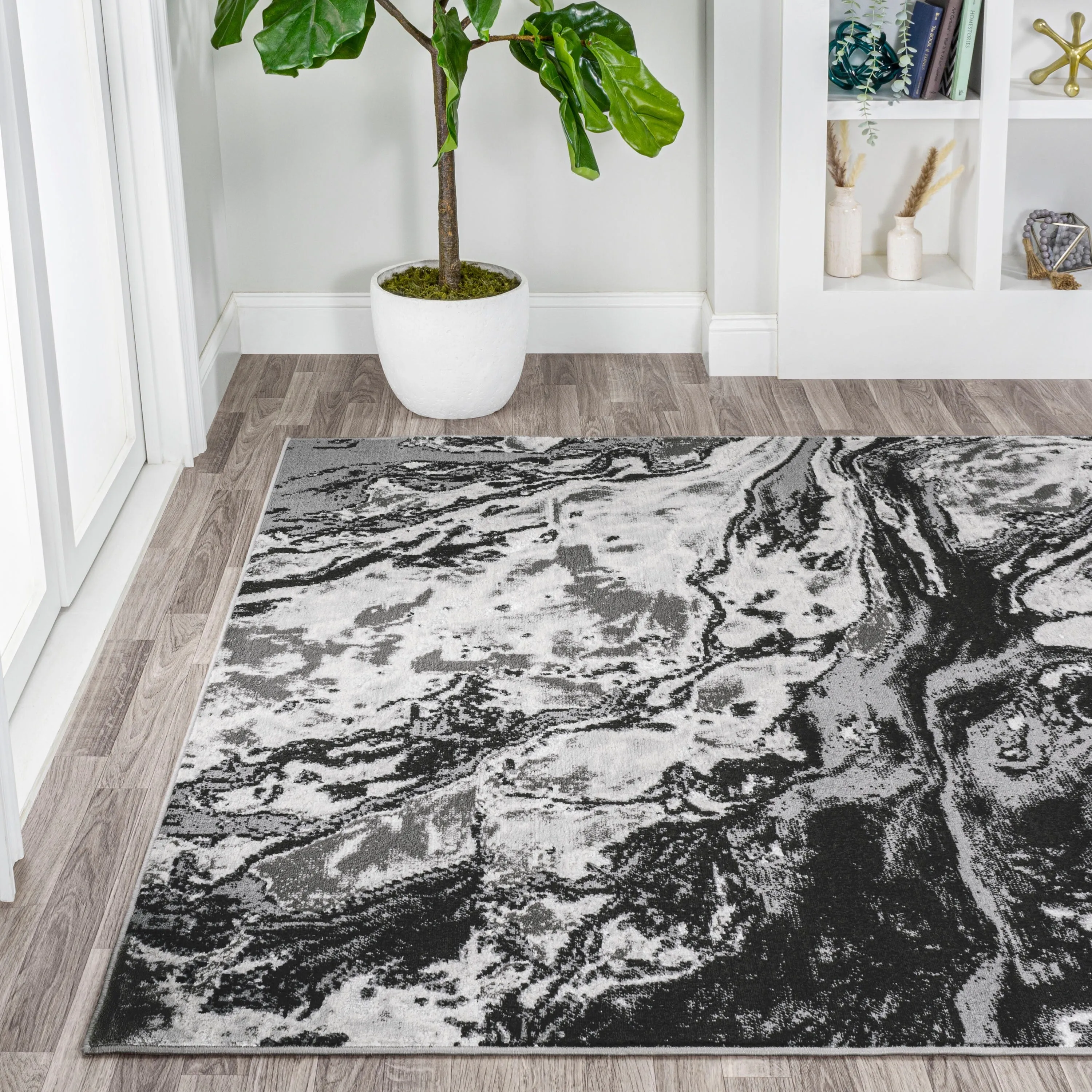 JONATHAN Y Batten Marbled Abstract Area Rug